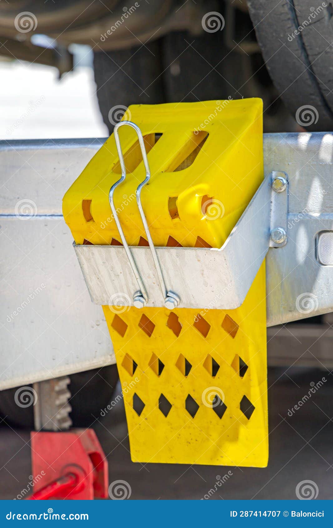 Wheel Chock Holder stock image. Image of metal, cargo 287414707