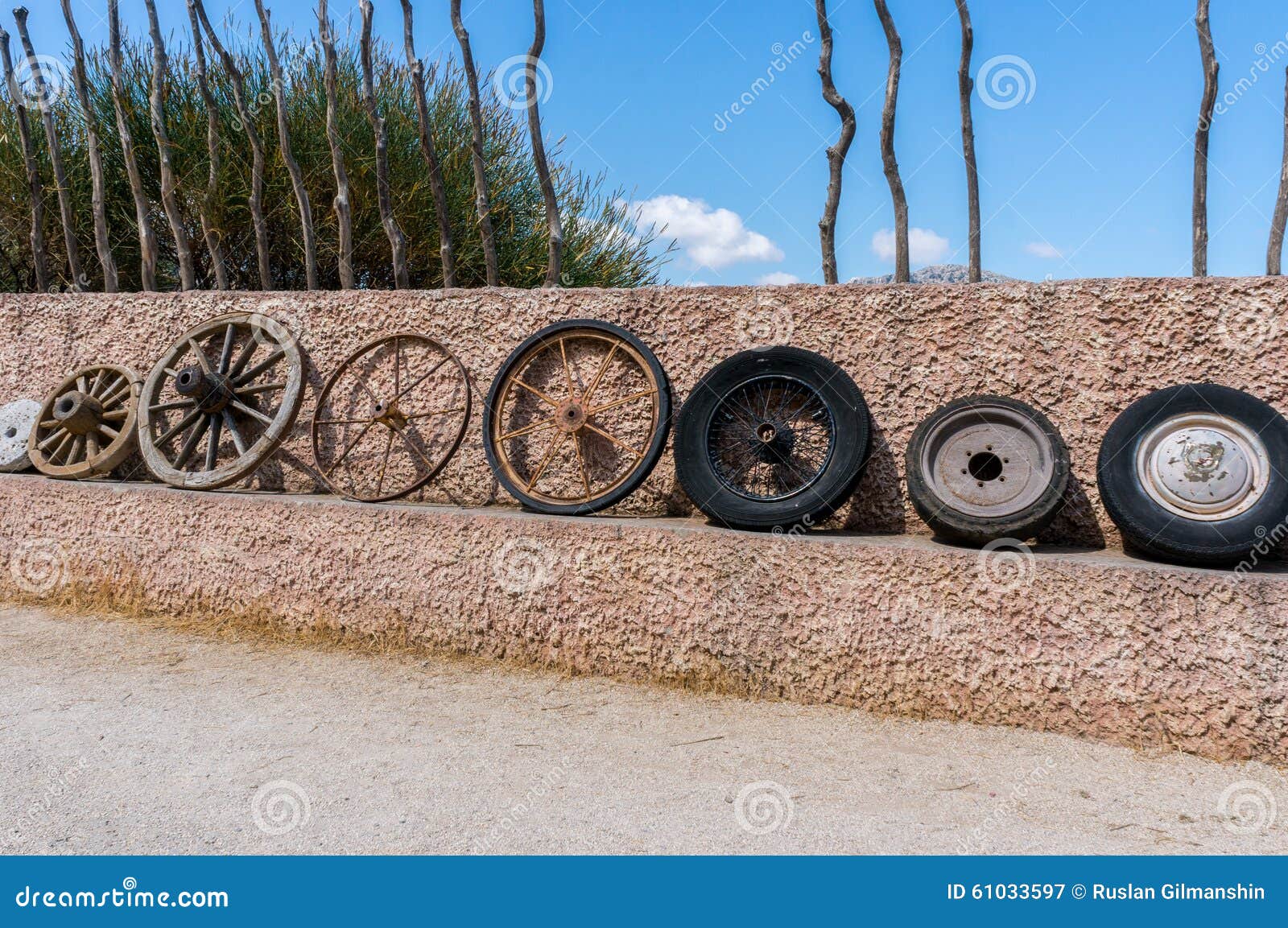 Wheel Collection Evolution of Technology Stock Image Image of