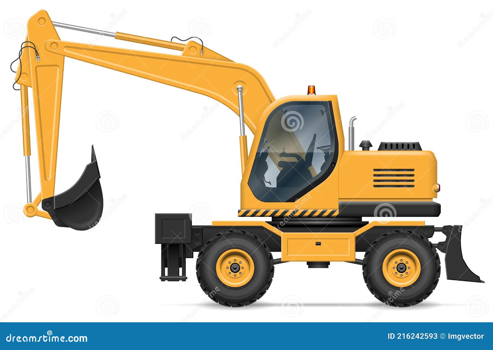 Download Wheel Excavator Side View Vector Illustration Stock Vector Illustration Of Icon Auto 216242593