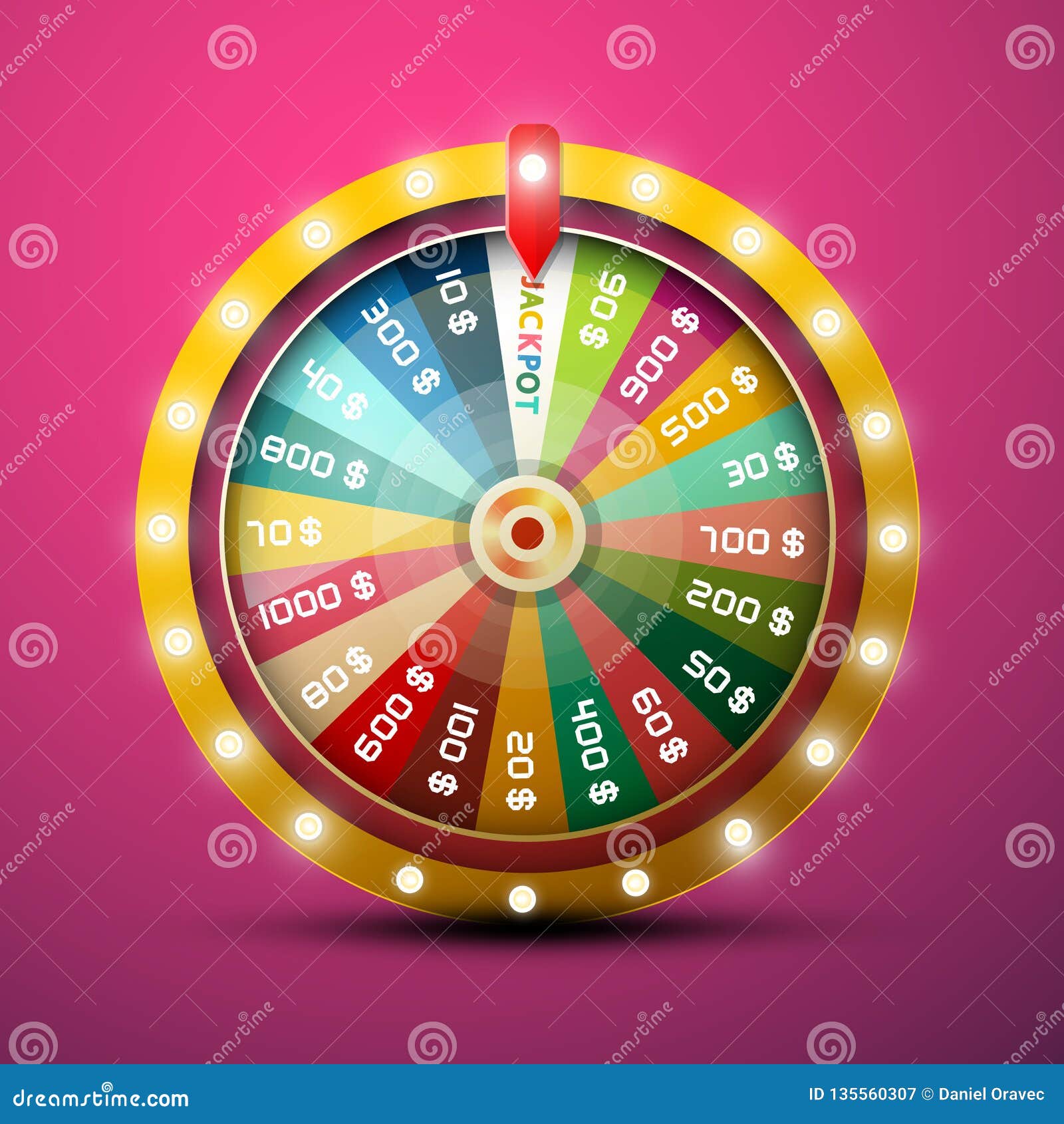 Wheel of Fortune with Jackpot Stock Vector Illustration of luck