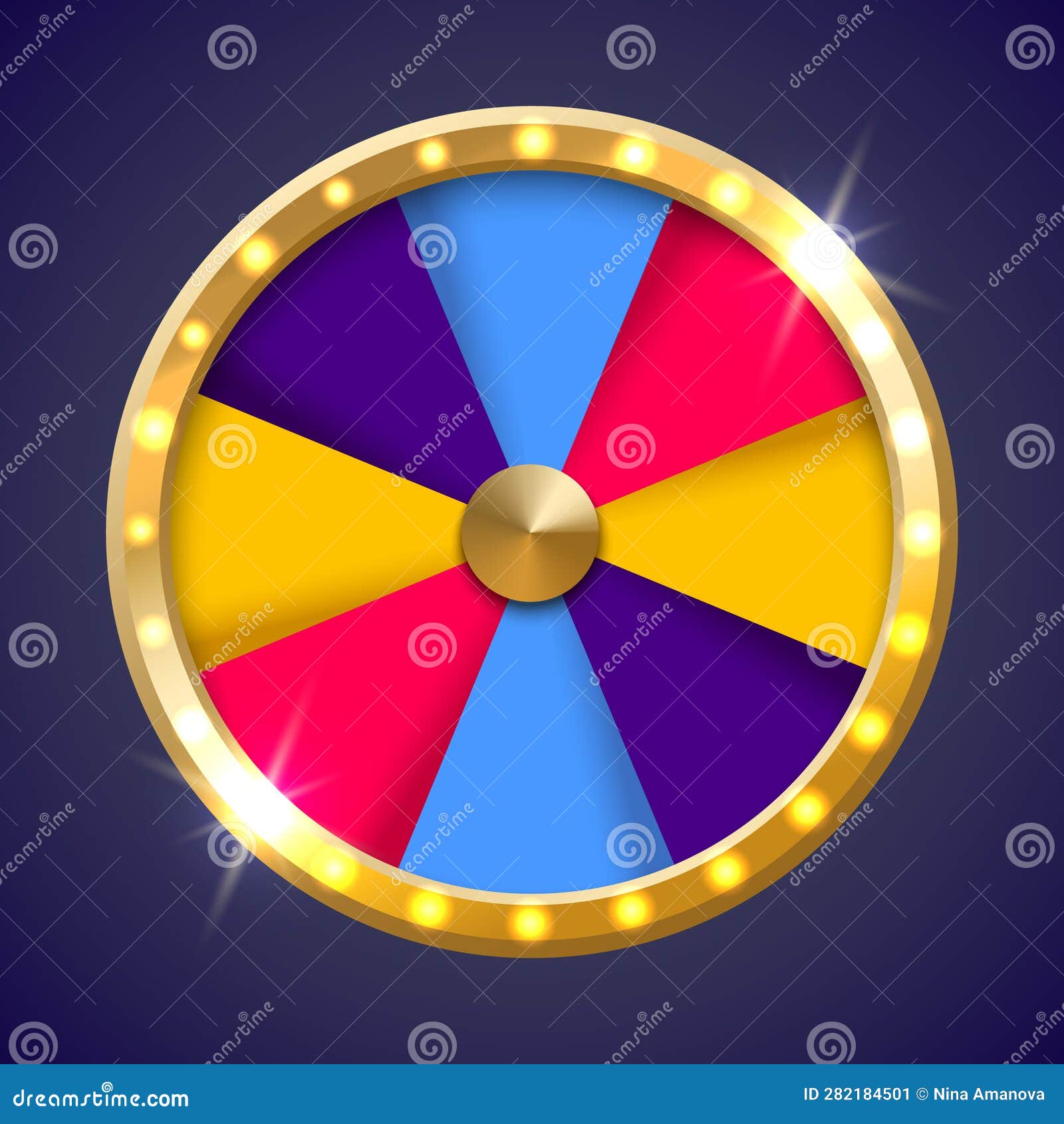 Wheel of Fortune or Luck. Casino Roulette Stock Vector Illustration
