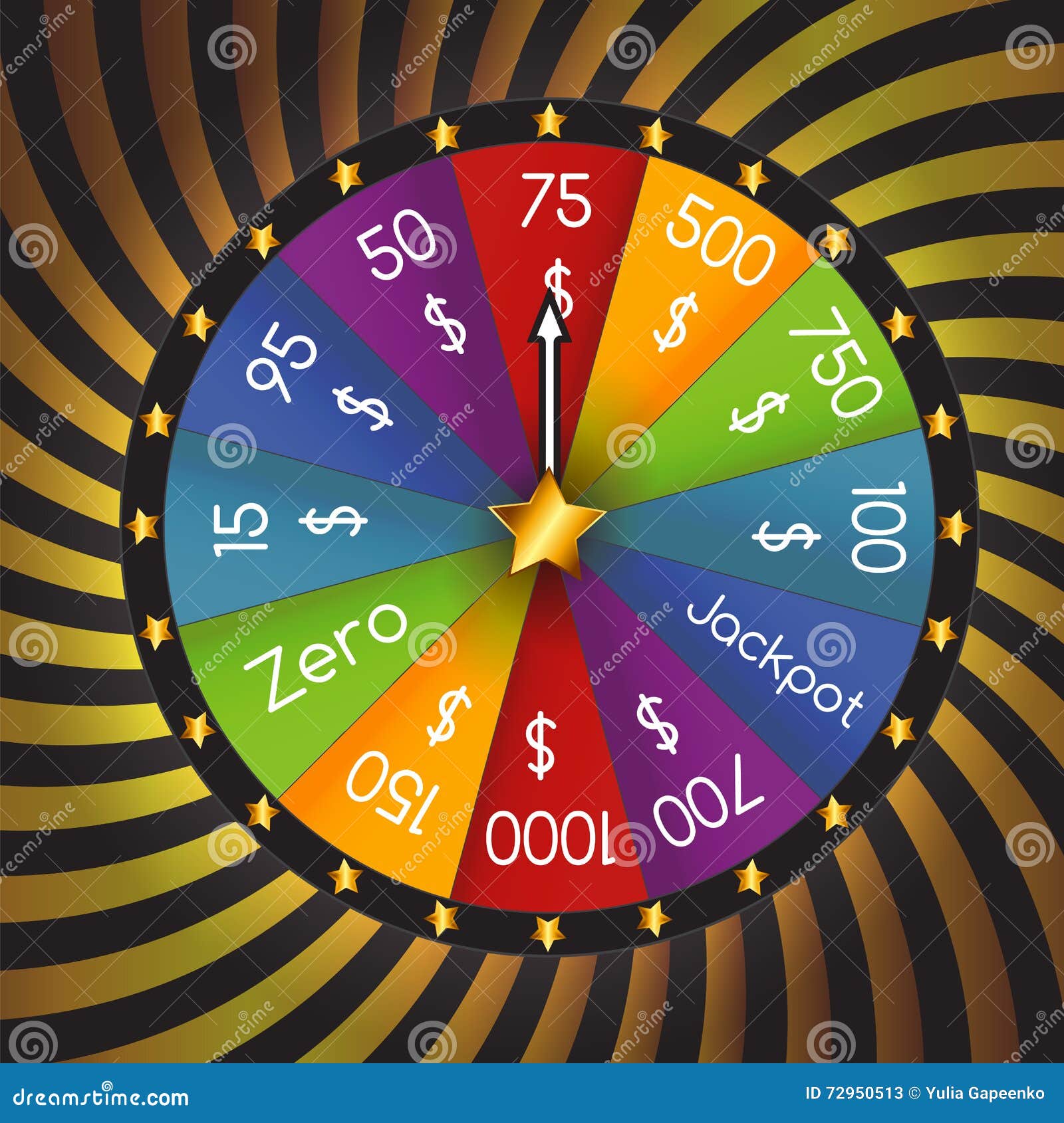Wheel of Fortune, Lucky. Vector Illustration Stock Vector