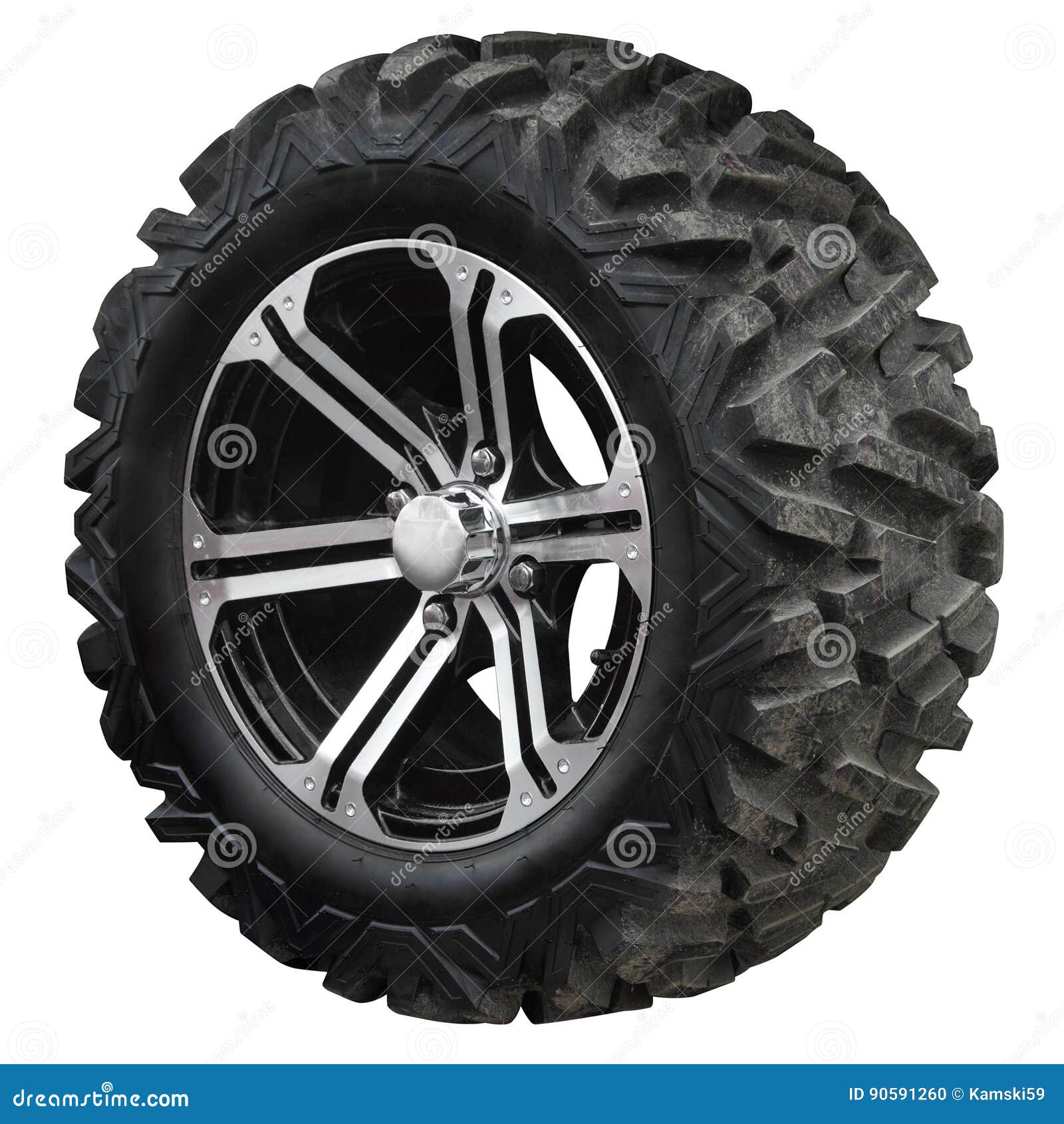 Wheel with High Tread for ATV. Stock Photo Image of technology
