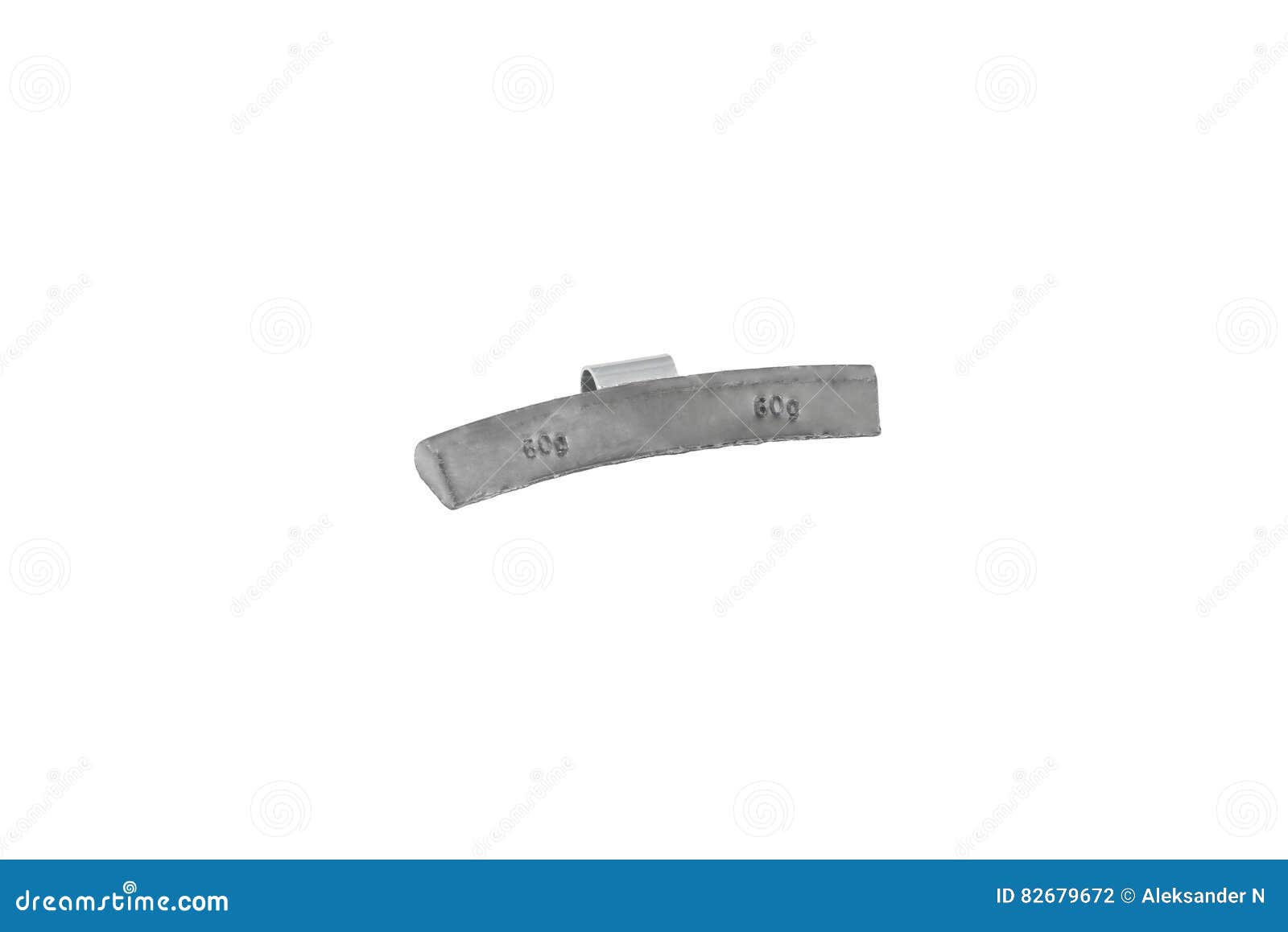 Wheel Lead Weight Balancing Isolated on White Background Stock Photo