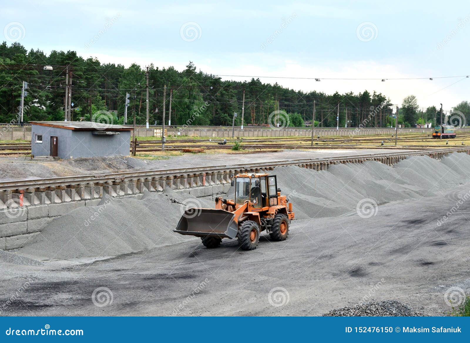 Wheel Loader Bulldozer with Bucket on Construction Site. Stock Photo Image of occupation