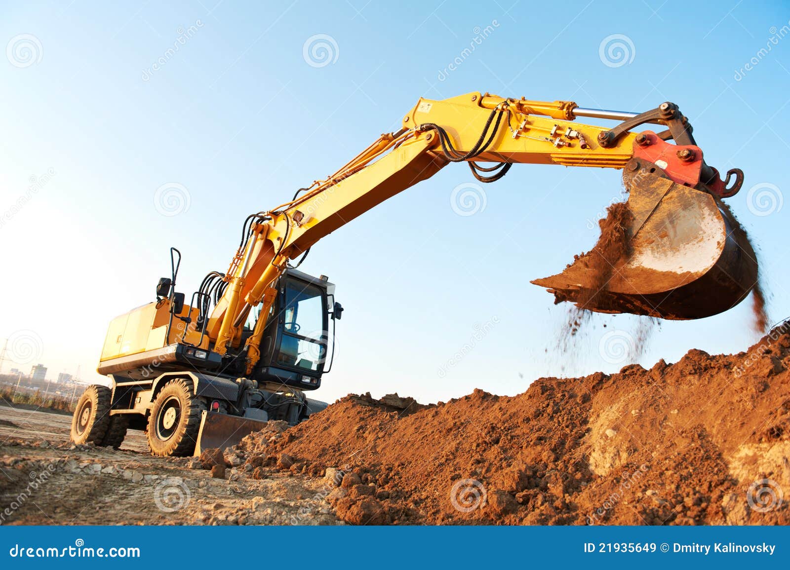 Wheel loader excavator stock image. Image of building 21935649