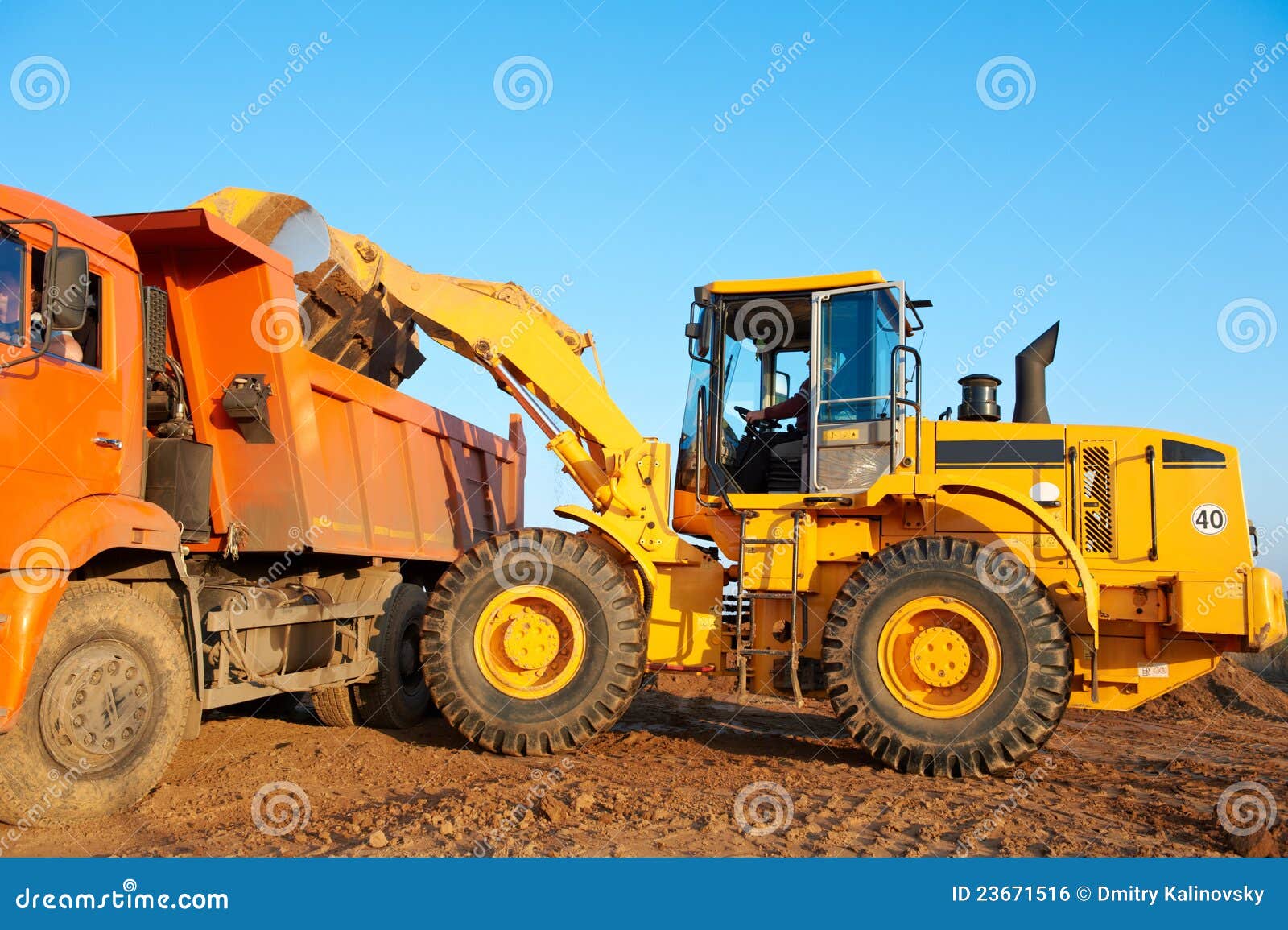 Wheel Loader Excavator And Tipper Stock Photo Image 23671516
