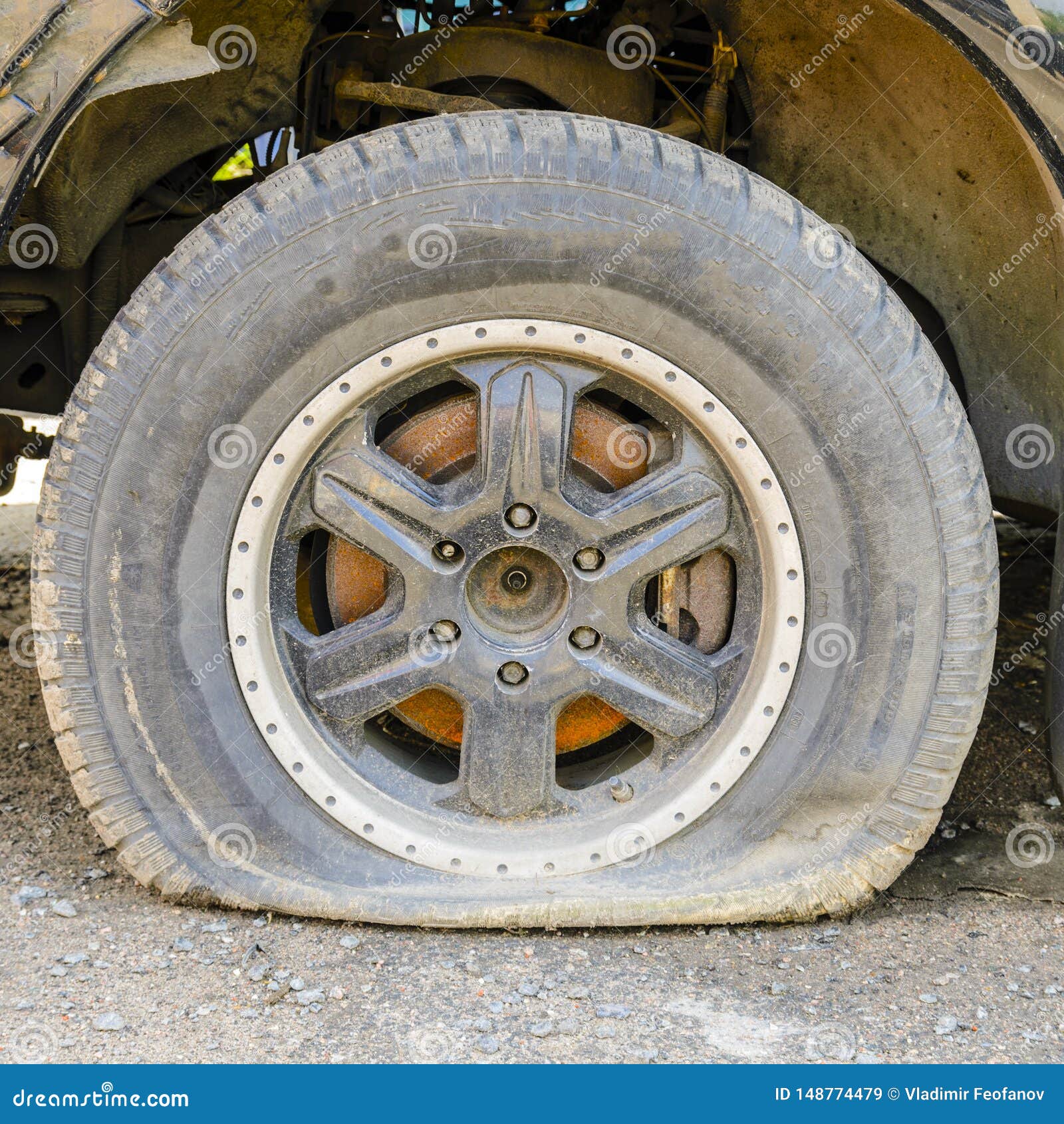Lowered Car Wheel RoyaltyFree Stock Photo 66880197