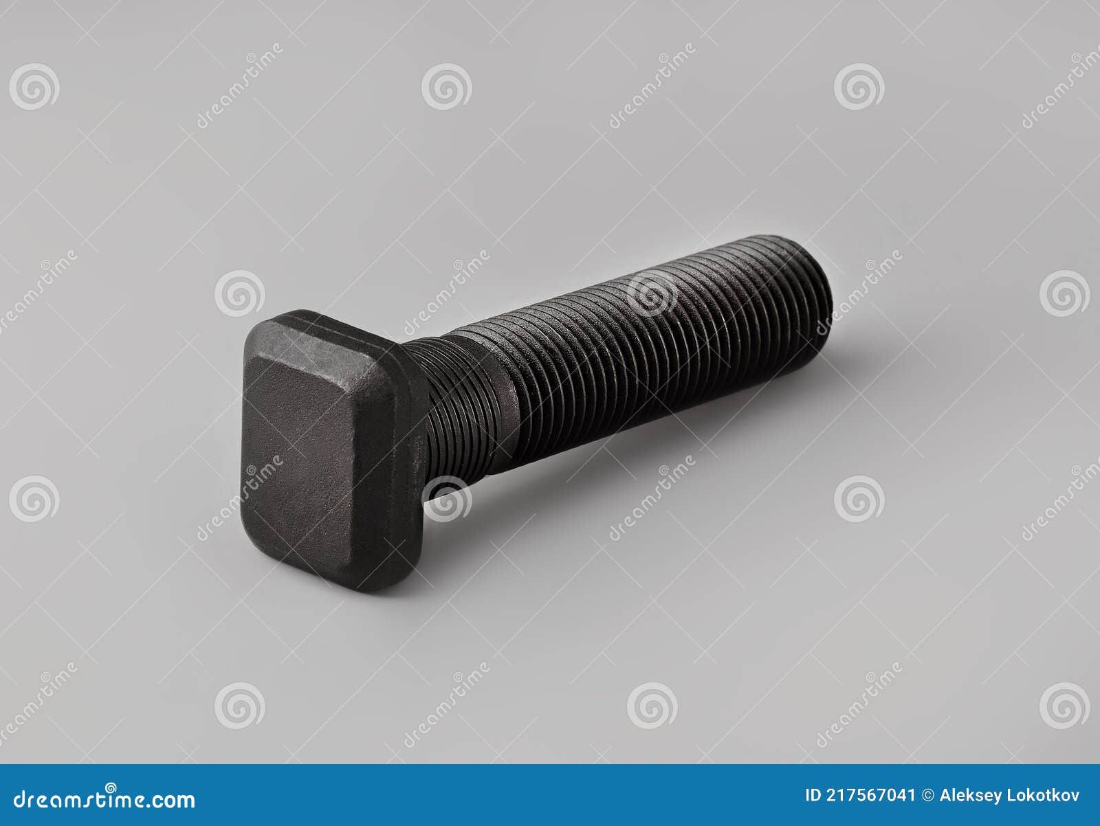 Wheel Mounting Bolt on a Gray Background. Battery Terminal Mounting