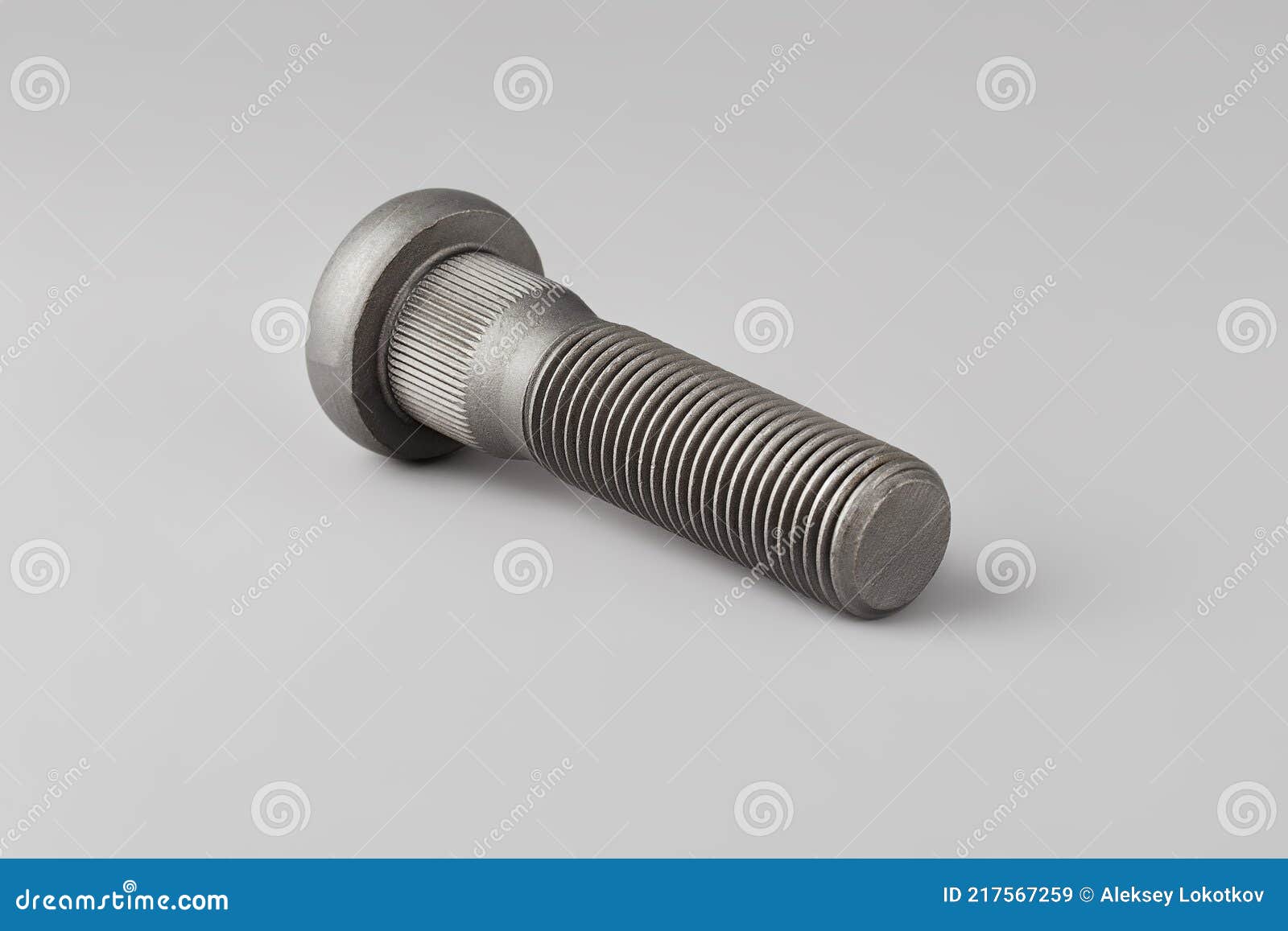 Wheel Mounting Bolt on a Gray Background. Battery Terminal Mounting