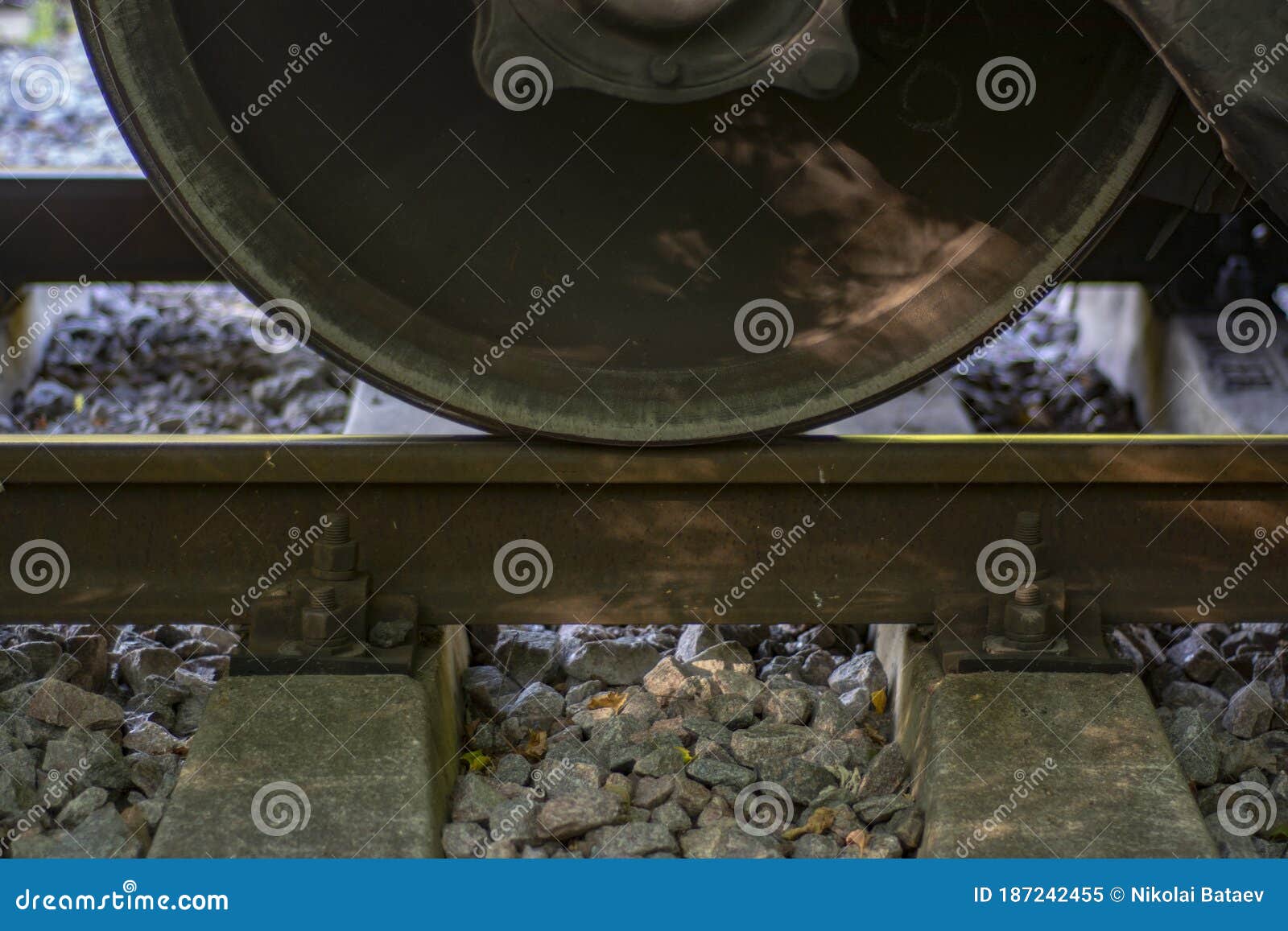 Wheel of a railroad car stock image. Image of wheel 187242455