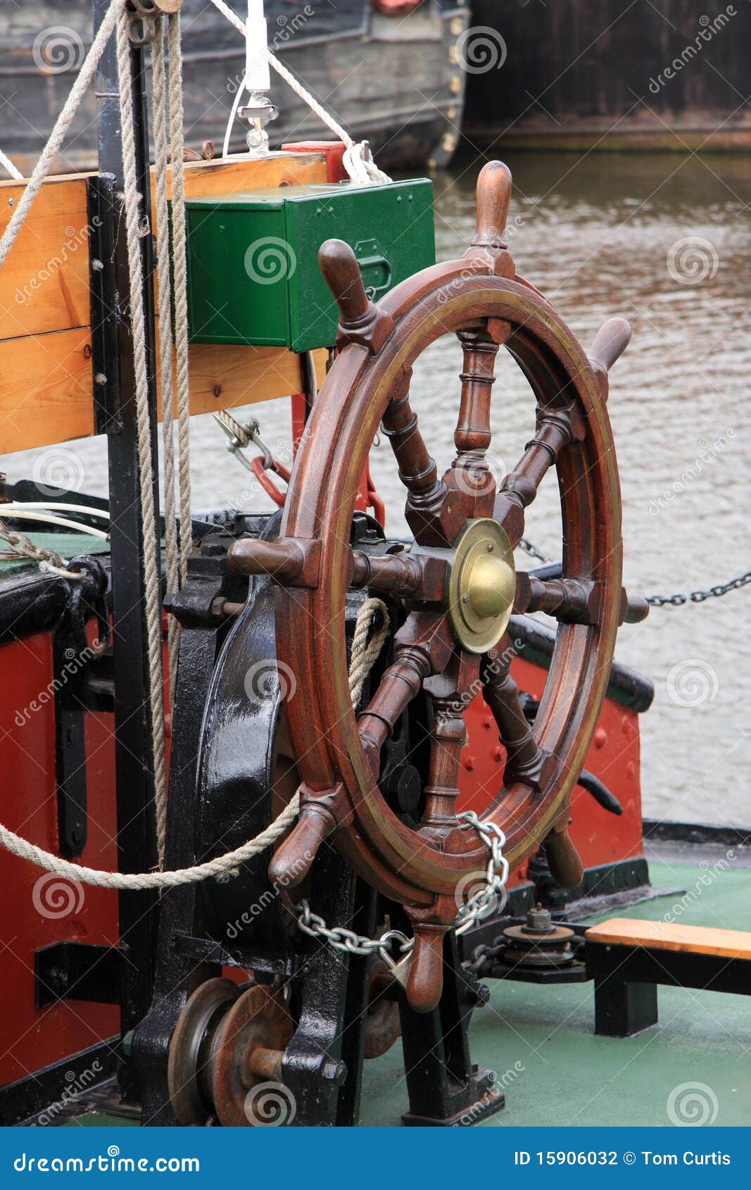 Wheel of a Ship stock photo.