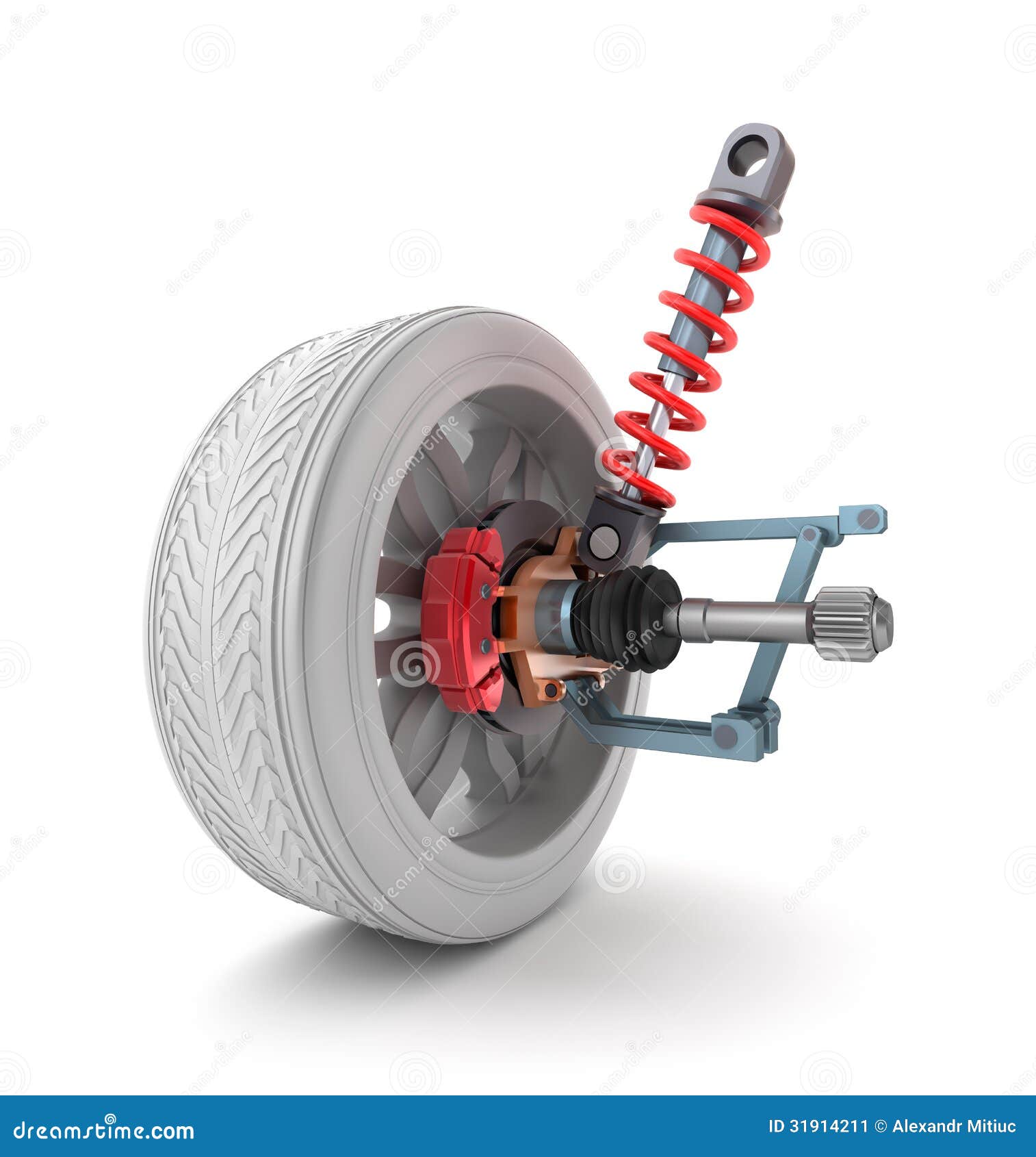 Wheel, Shock Absorber and Brake Pads Stock Illustration Illustration of tyre, steel 31914211