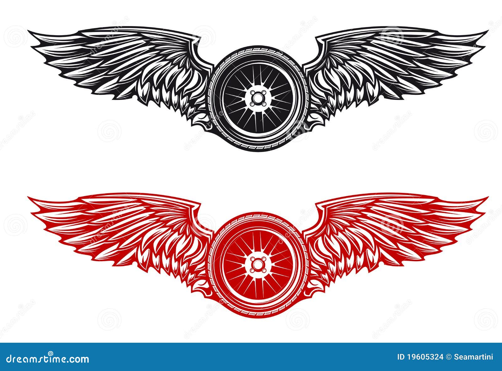 Wheel tattoo stock vector. Illustration of motor, bike 19605324