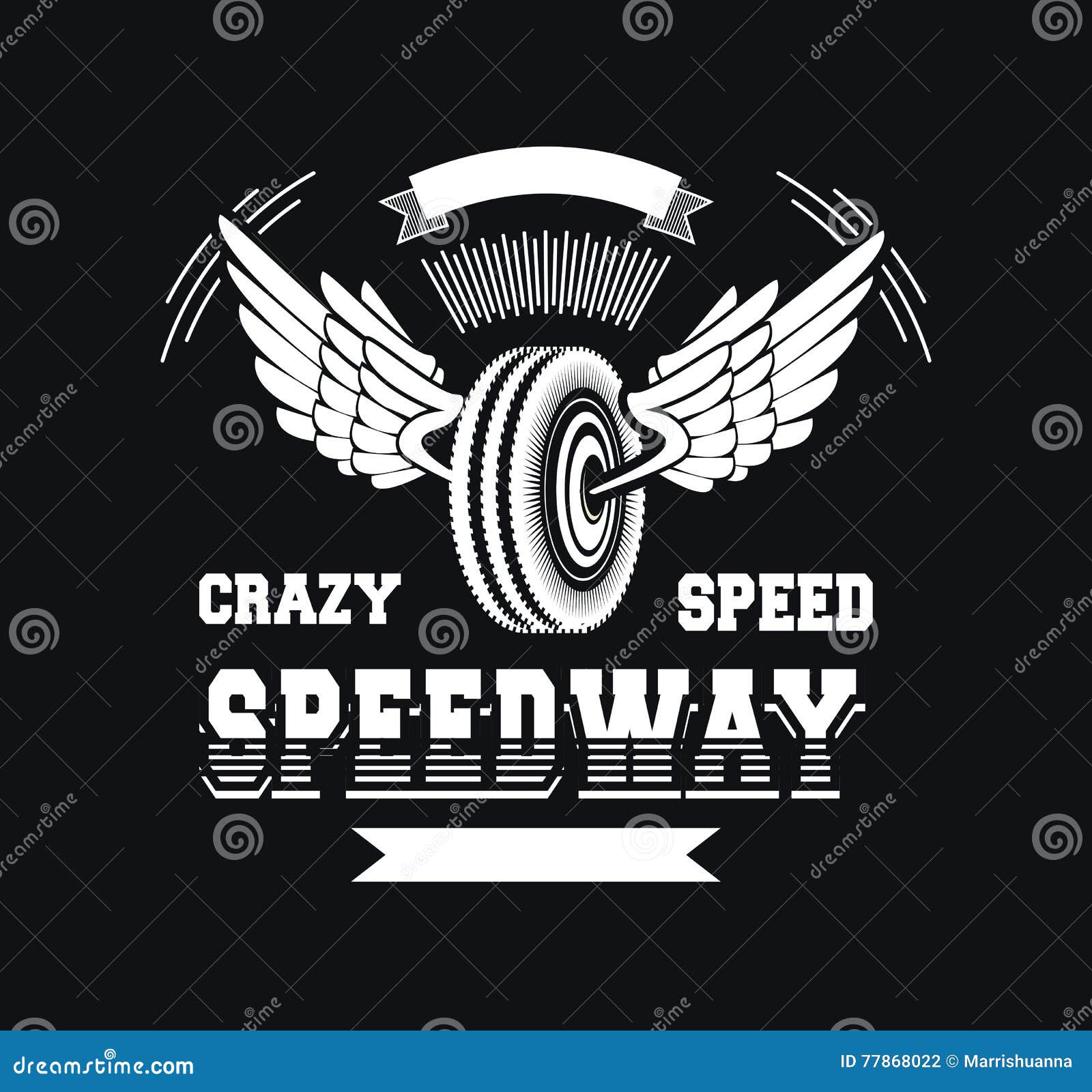 Wheel and wings stock vector. Illustration of auto, shirt 77868022