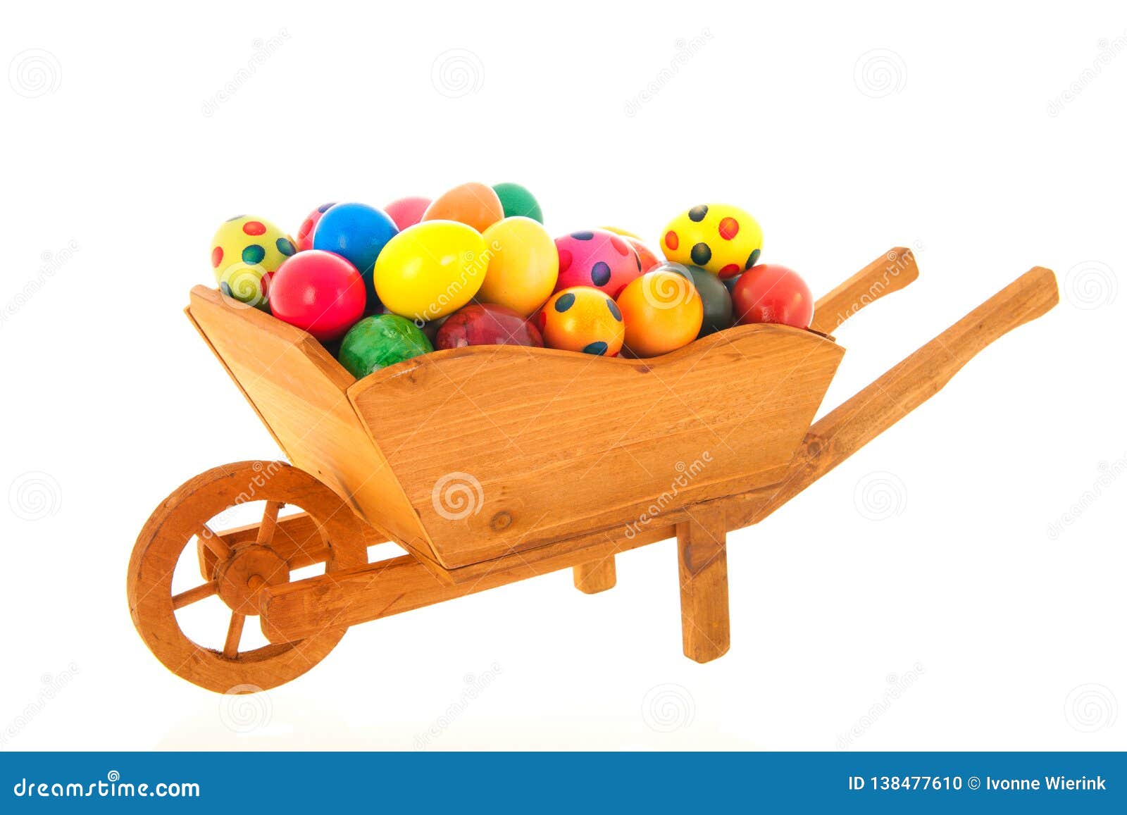 Wheelbarrow easter eggs stock photo. Image of holidays 138477610