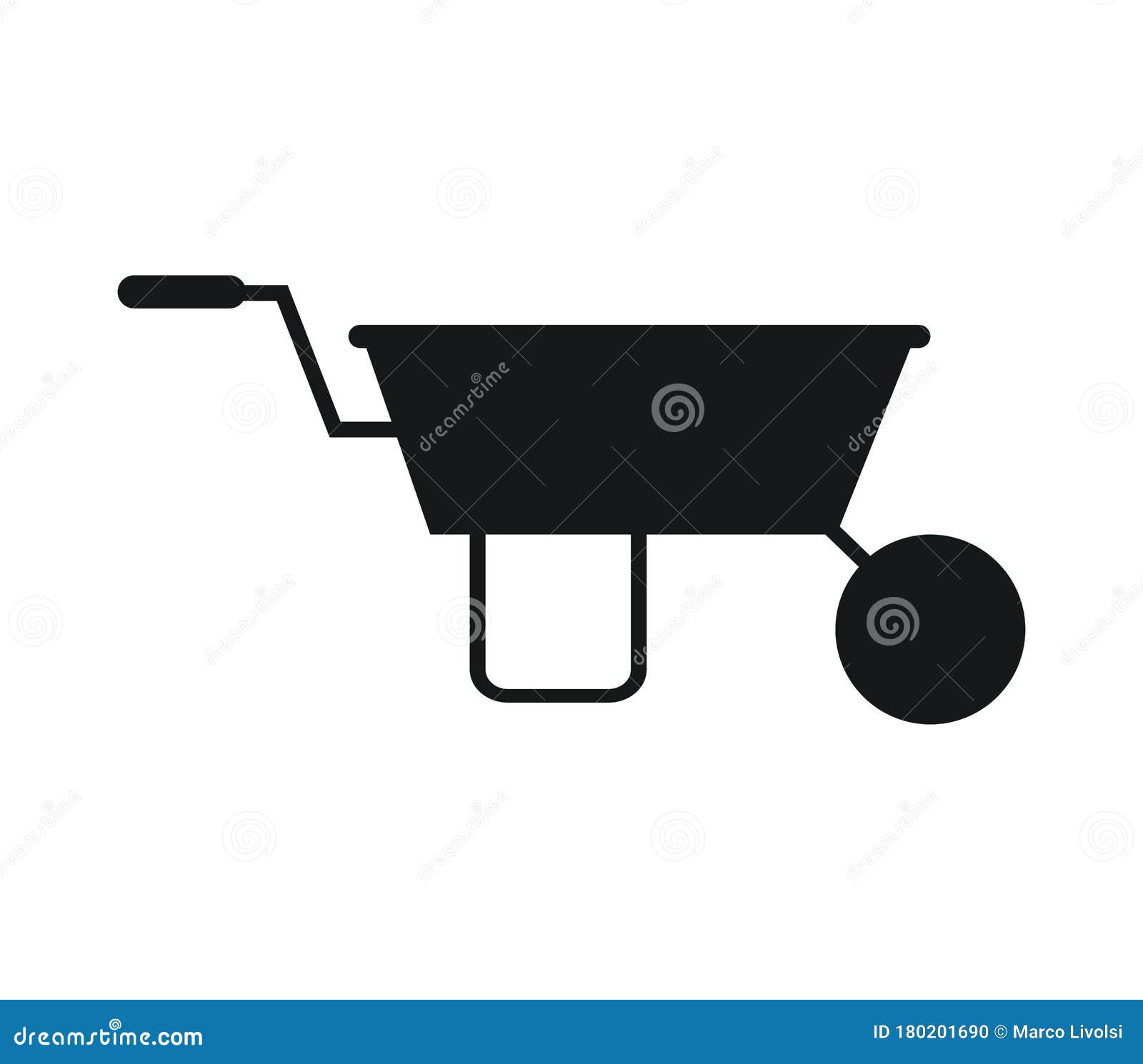 Wheelbarrow Icon Illustrated in Vector on White Background Stock ...