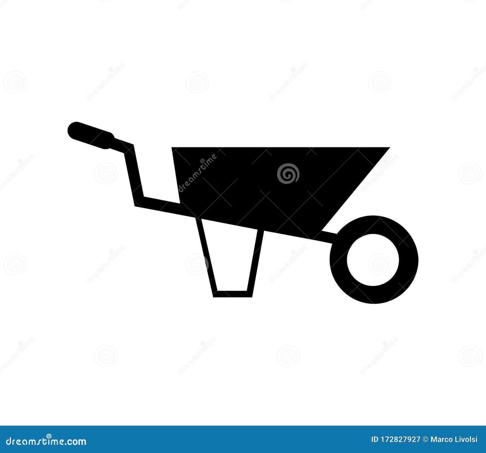 Wheelbarrow Icon Illustrated in Vector on White Background Stock ...