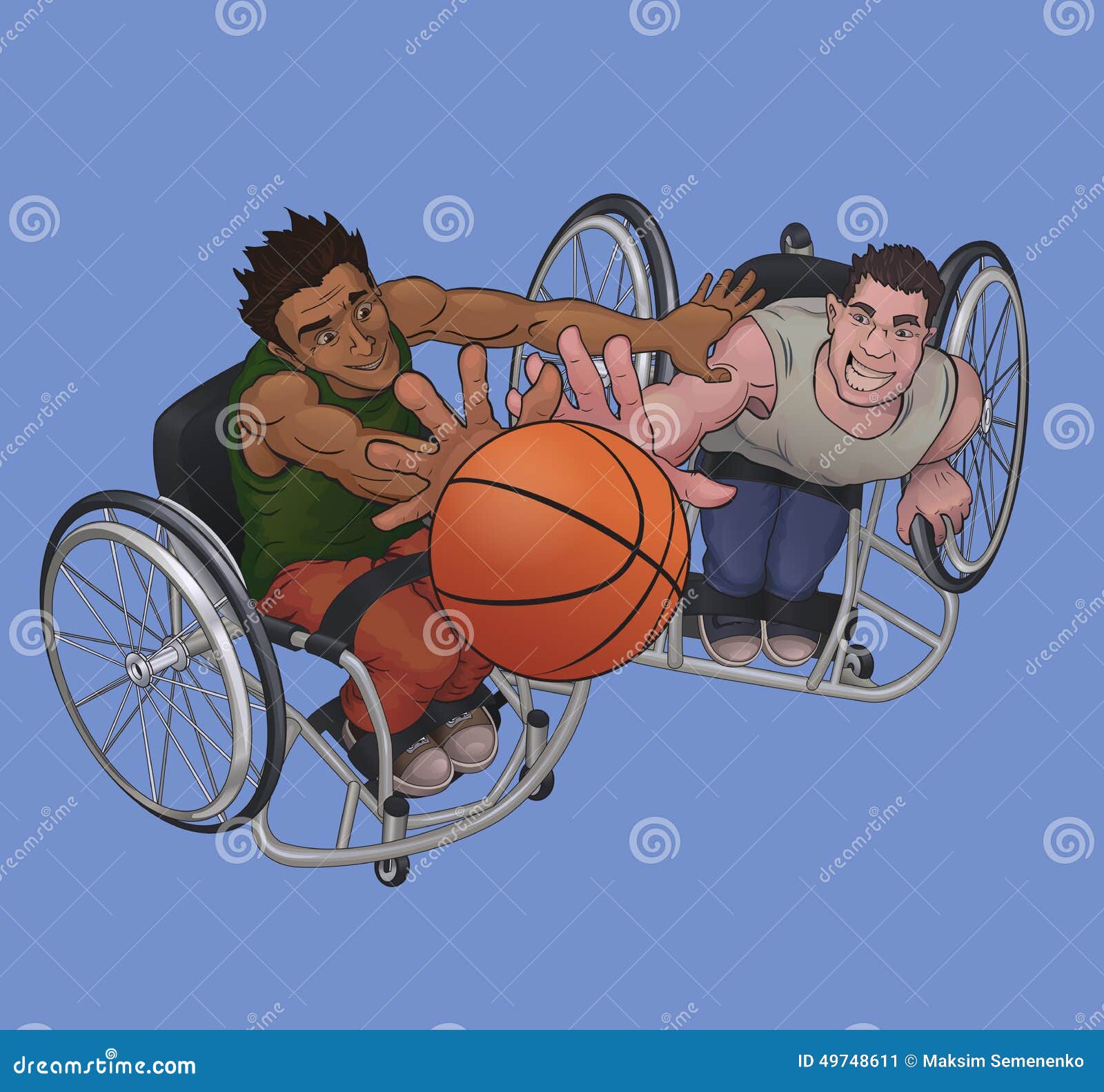 Wheelchair basketball stock vector. Illustration of paralyzed 49748611