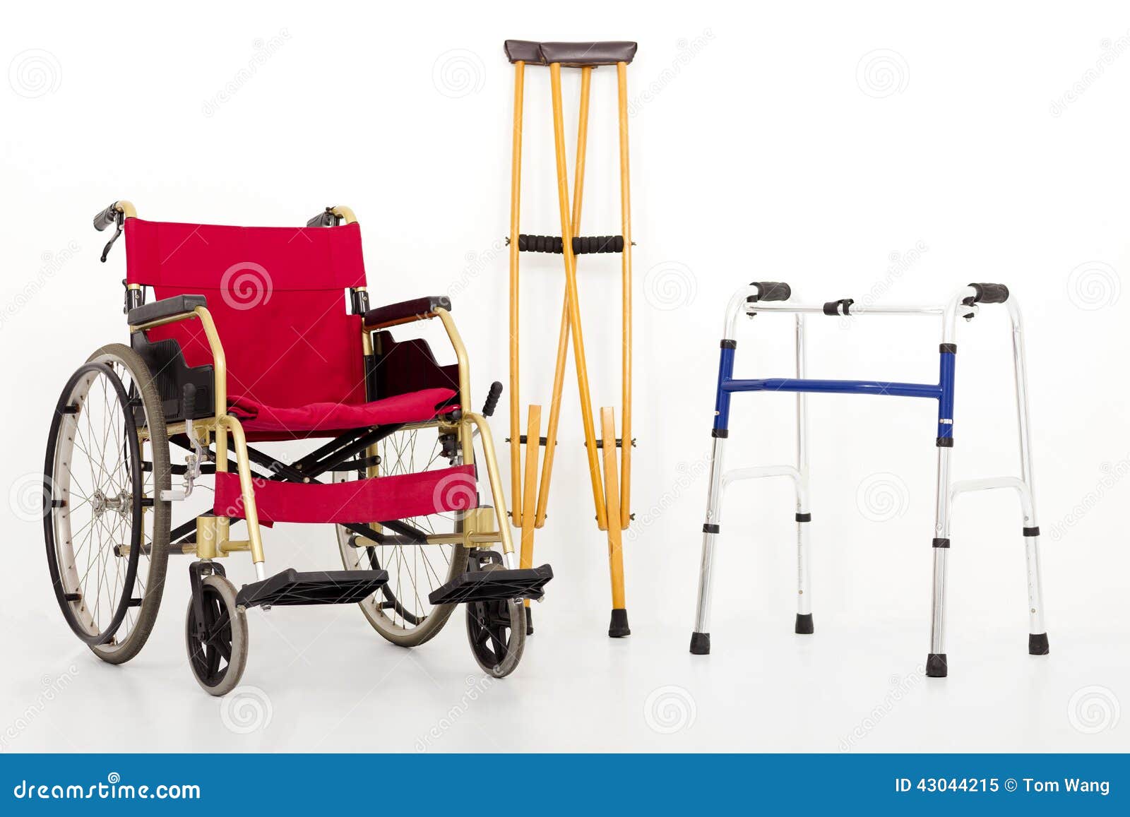 wheelchair,crutches and mobility aids.  on white