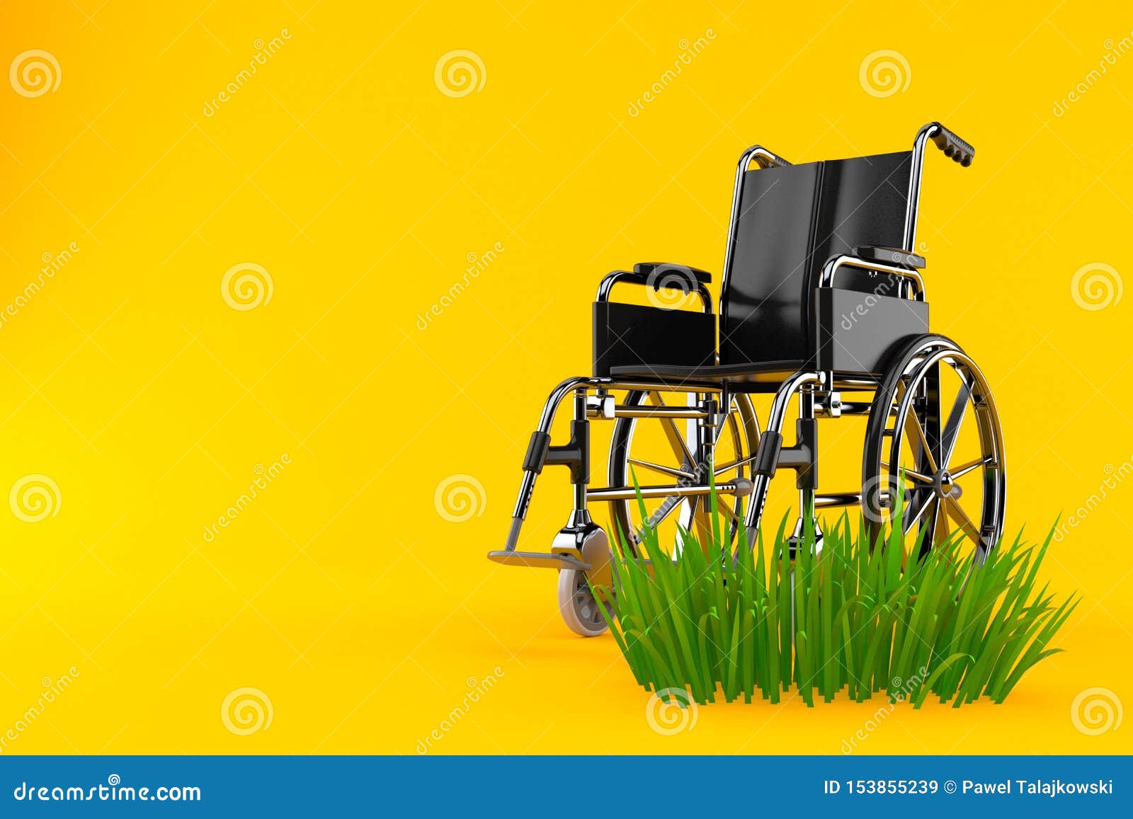 Wheelchair on grass stock illustration. Illustration of disability