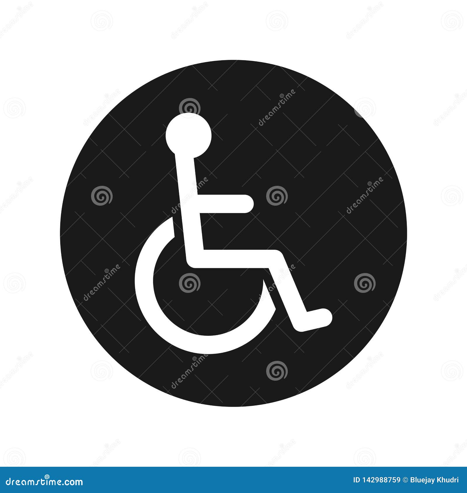 wheelchair handicap icon flat black round button  