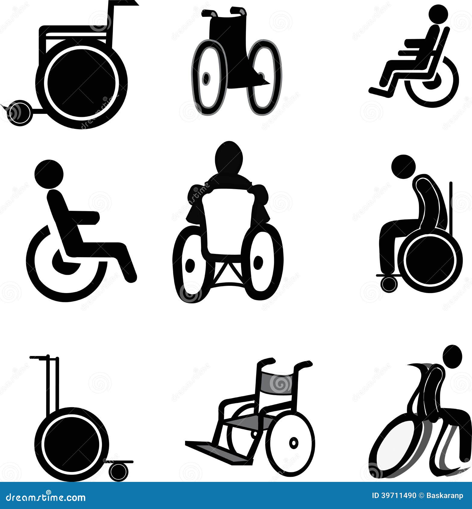 Wheelchair Icons stock vector. Illustration of care, equipment 39711490