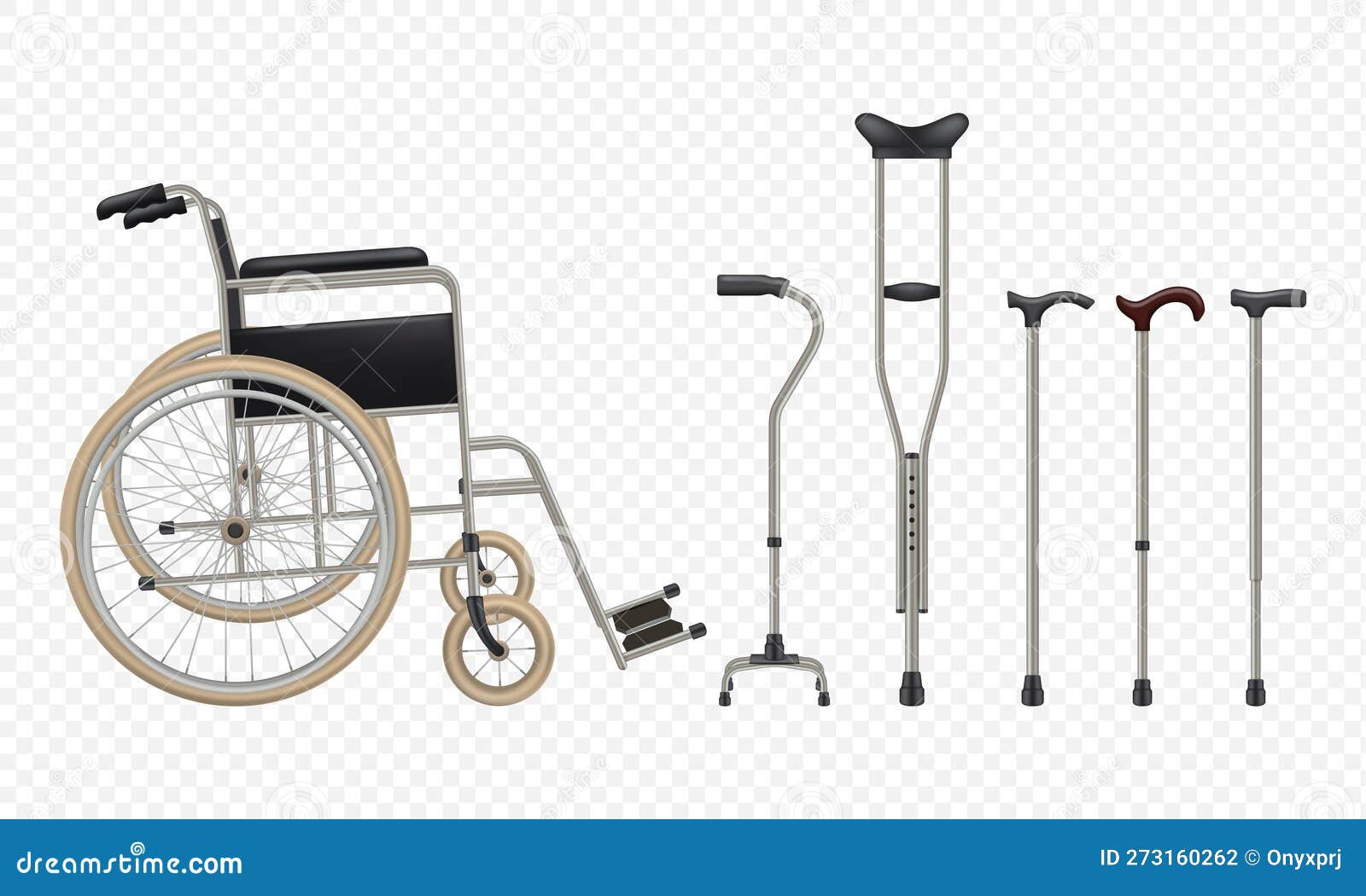 Wheelchair Realistic. Supplies Gadgets for Disabled People Injury Patients  Rehabilitation Walking Sticks Decent Vector Stock Vector - Illustration of  object, recovery: 273160262