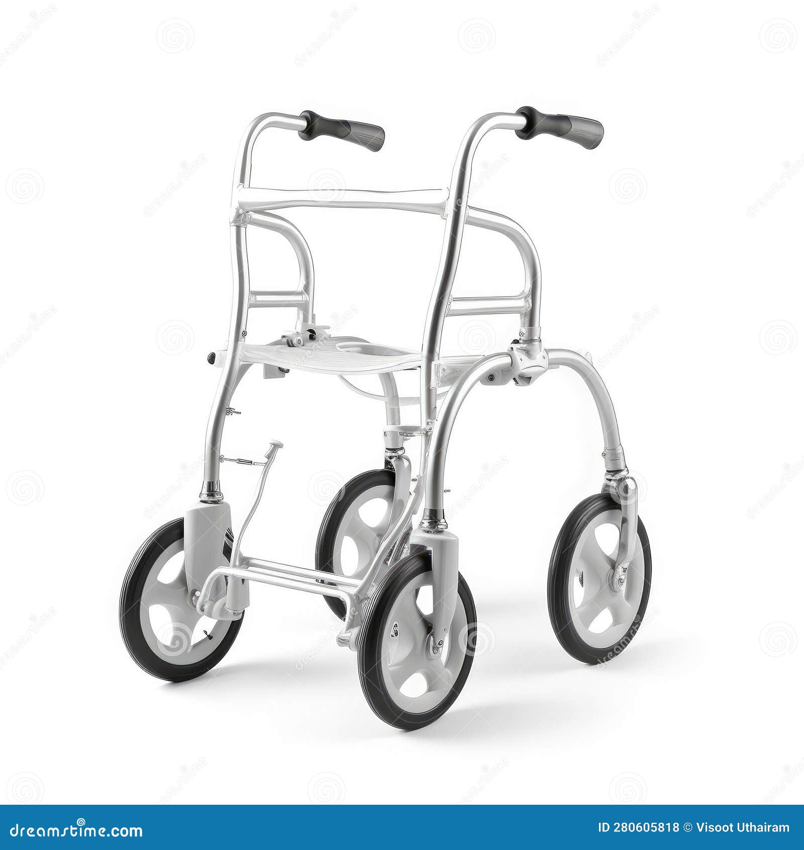 Wheelchair for Senior Elderly Patient Who Cannot Walk on White