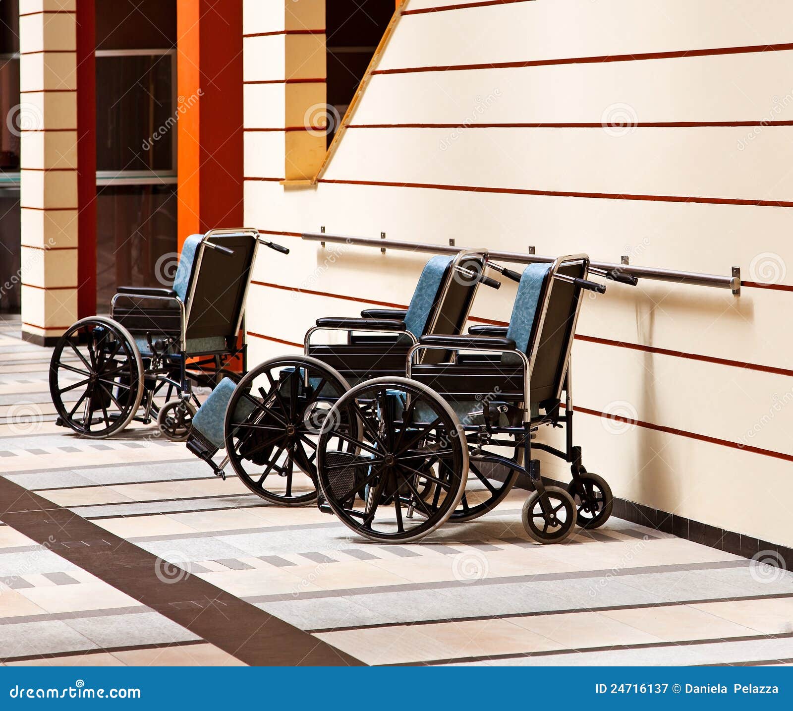 Wheelchairs in the Hospital. Stock Image Image of railing, floor
