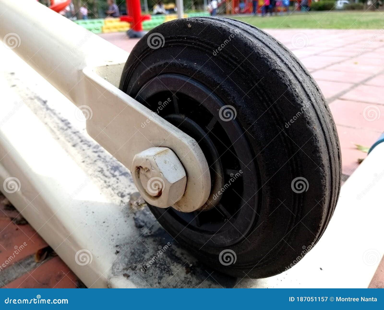 Wheels and Axles of Exercise Machine. Stock Image Image of