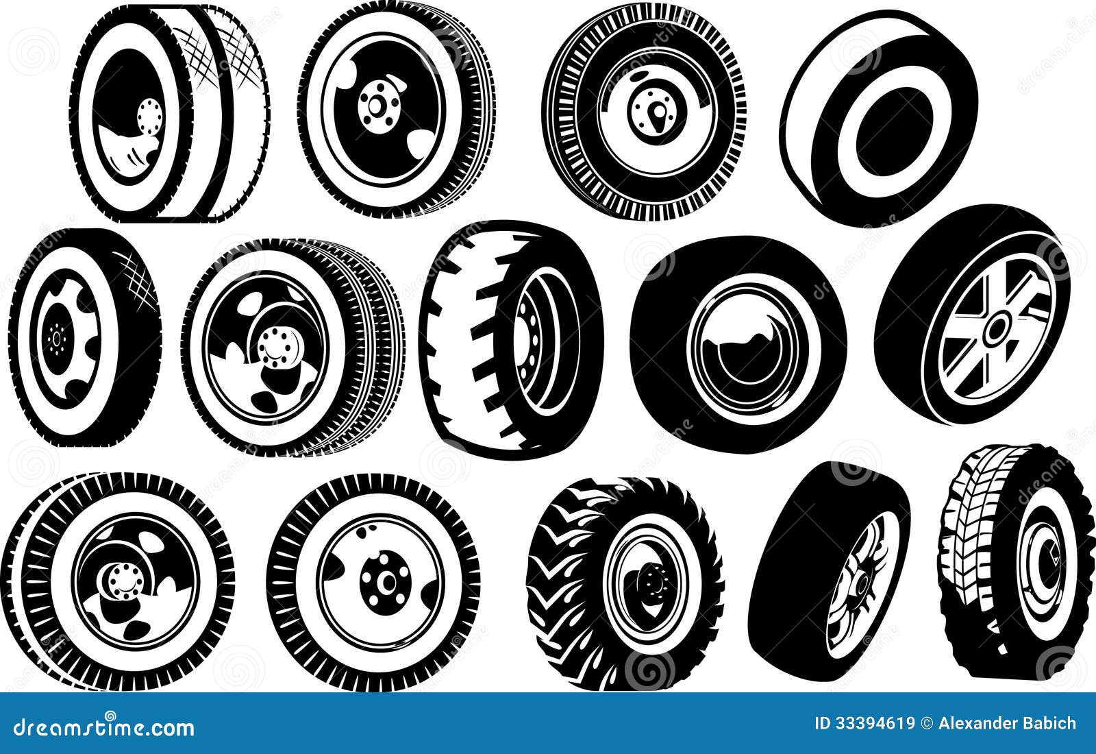 Wheels stock vector. Illustration of object, spare, front - 33394619