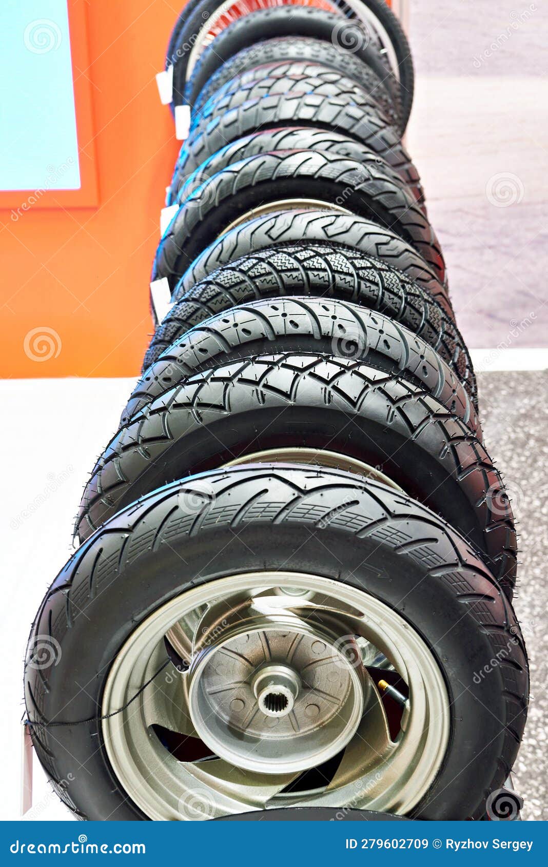 Wheels with Rubber for Moto Scooters Stock Image Image of motorbike