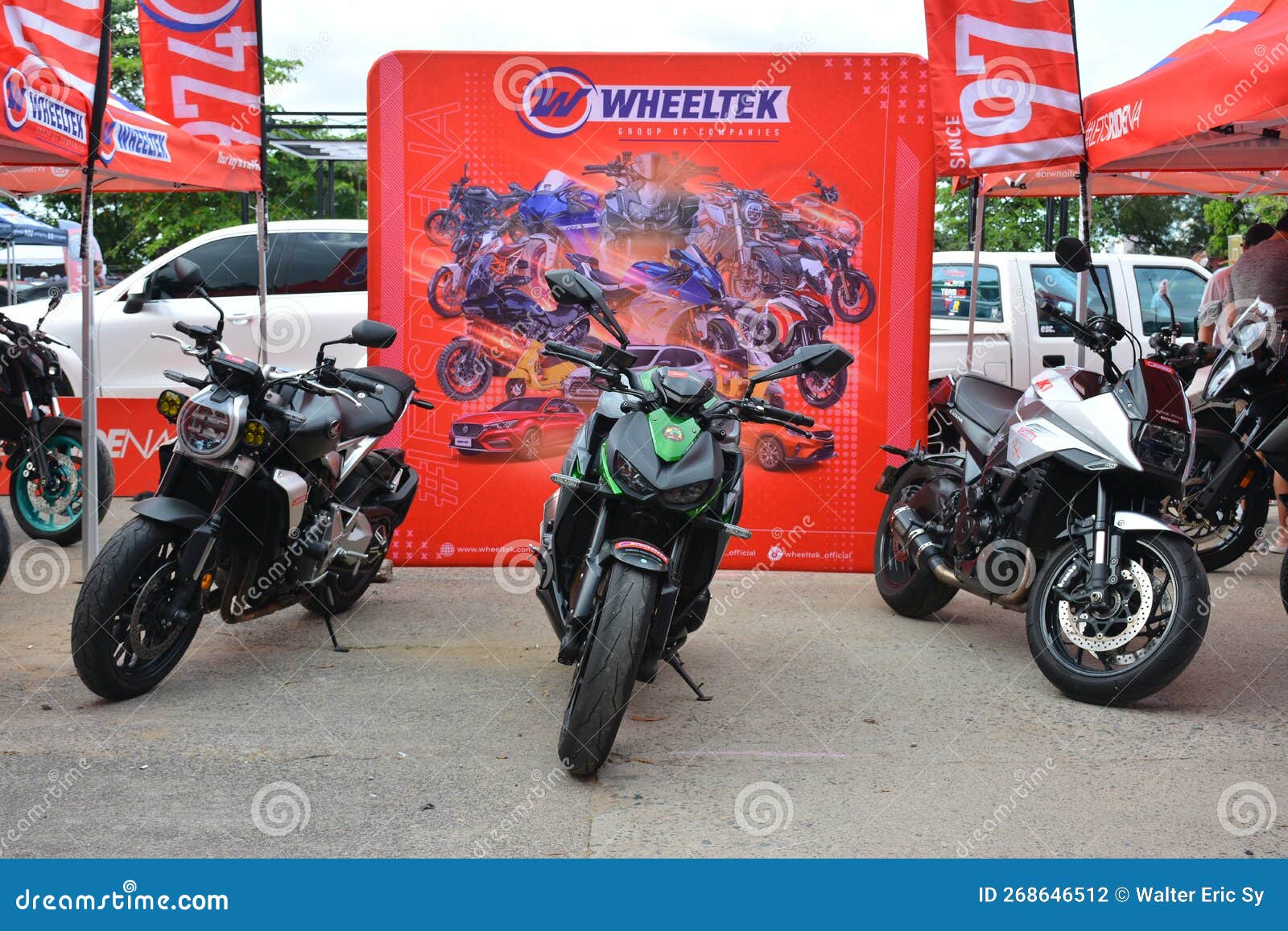 Wheeltek Motorcycle Booth at Bumper To Bumper Car Show in Pasay, Philippines Editorial