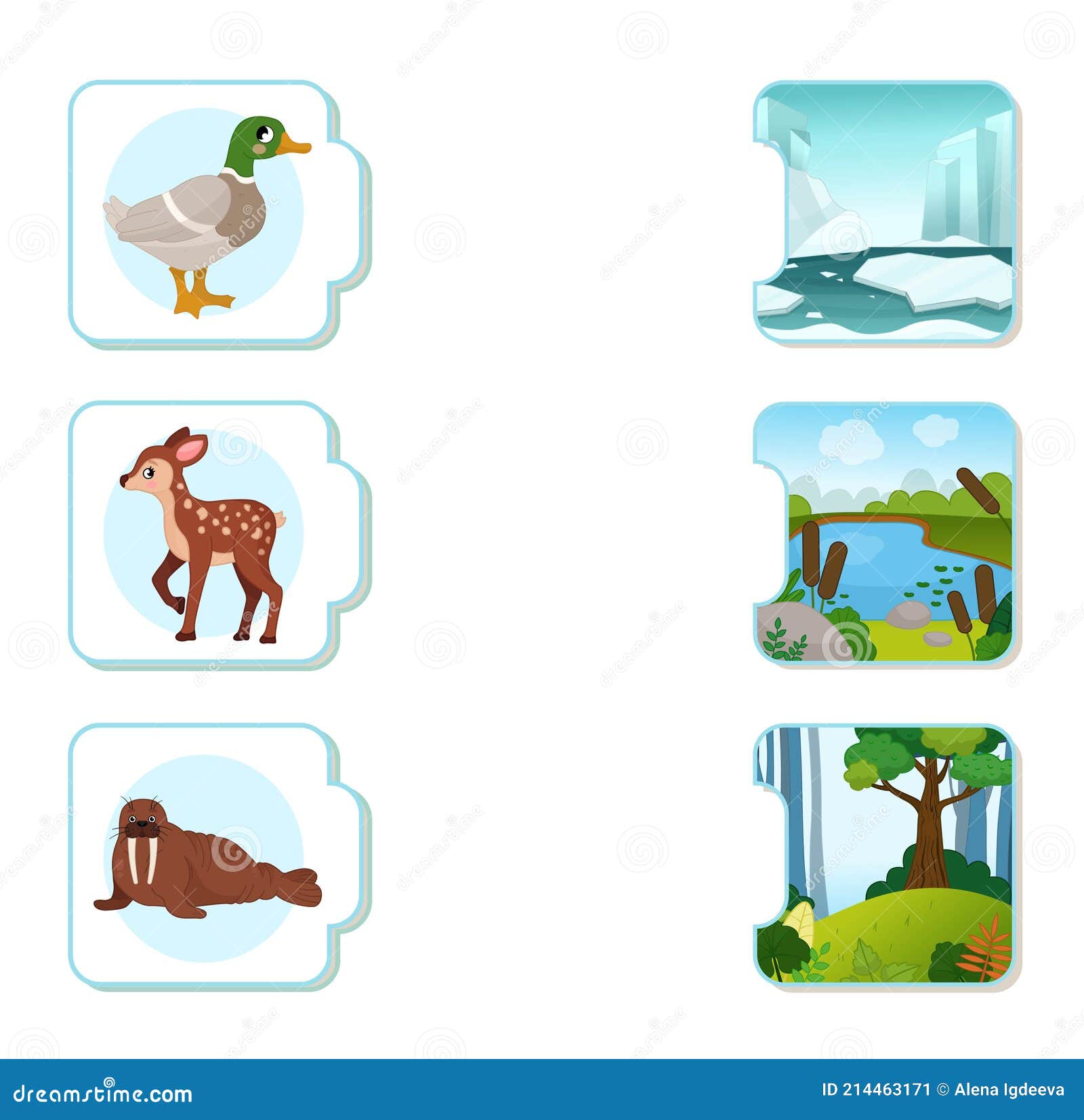 Where do animals live stock vector. Illustration of landscape - 214463171