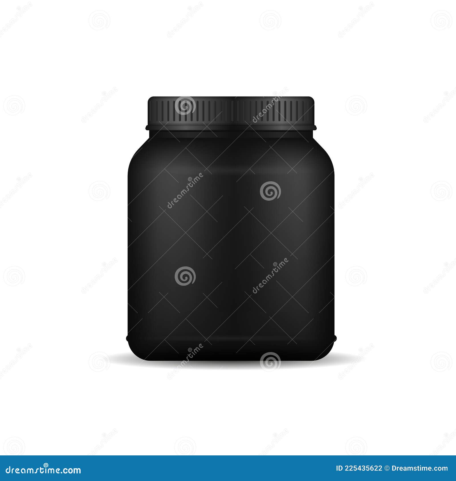 Protein jar. White plastic supplement bottle vector blank. Whey