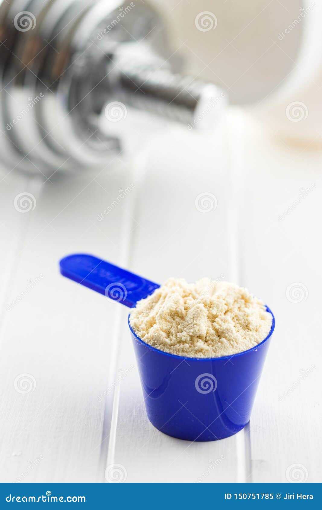 Whey protein powder stock image. Image of dumbbell, protein 150751785