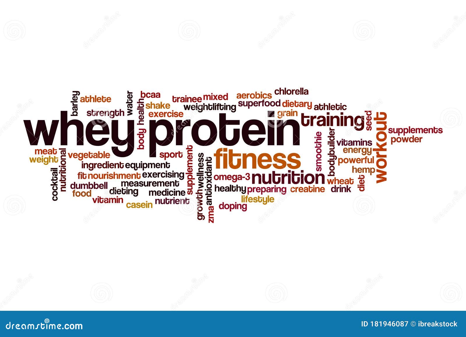 Whey Protein Word Cloud Concept Stock Illustration Illustration of