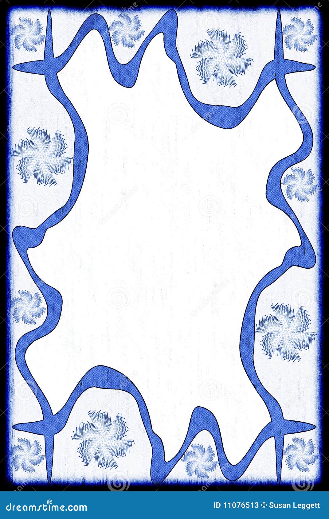 Whimsical Blue Border On Paper Stock Illustration Image 11076513