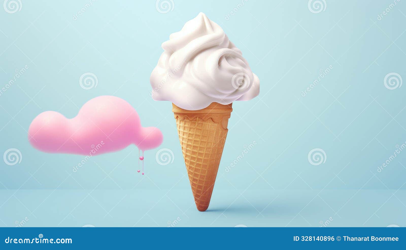 playful  of a melting ice cream cone with a speech bubble, perfect for summer themes or dessertrelated content