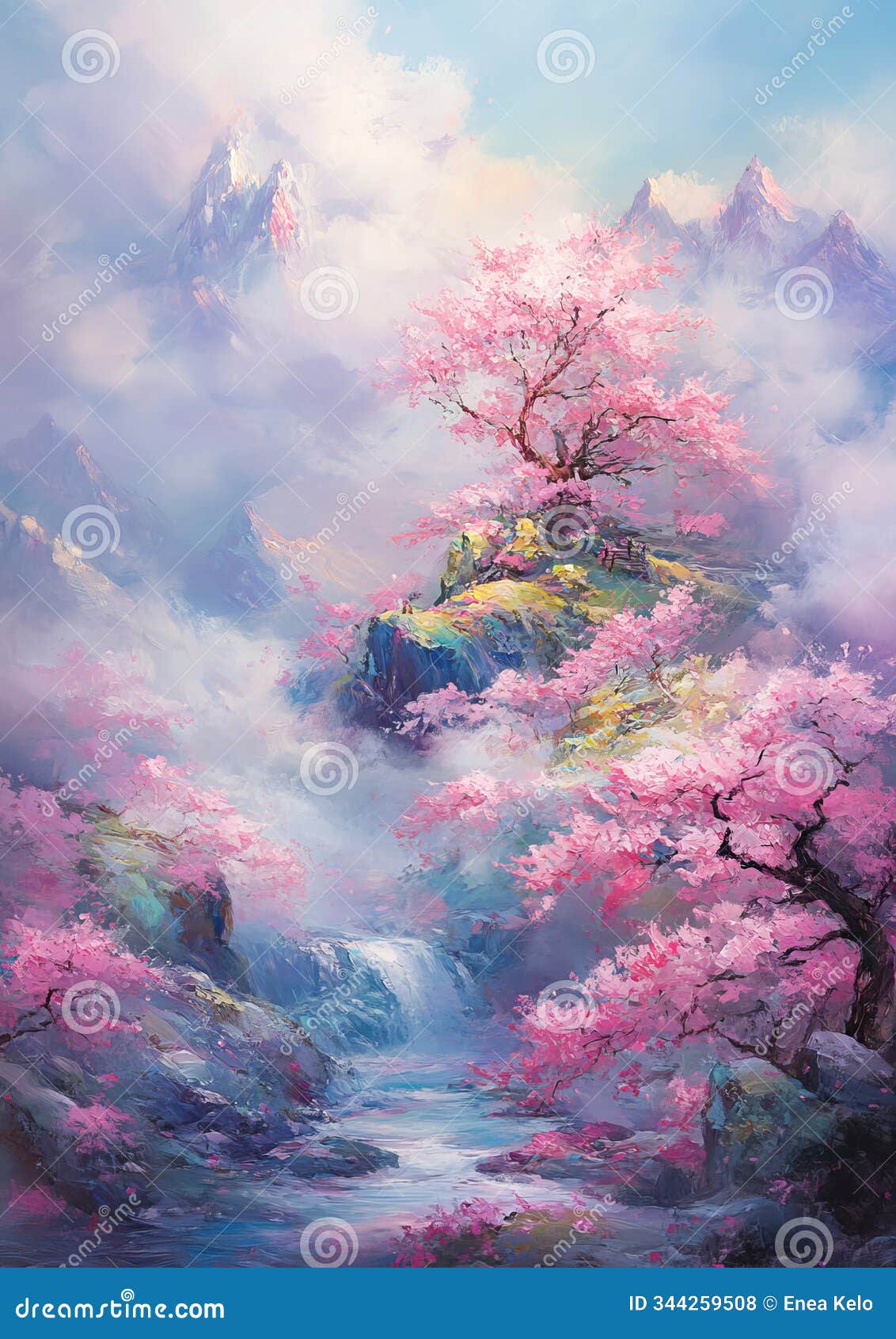 dreamy tree in a colorful field