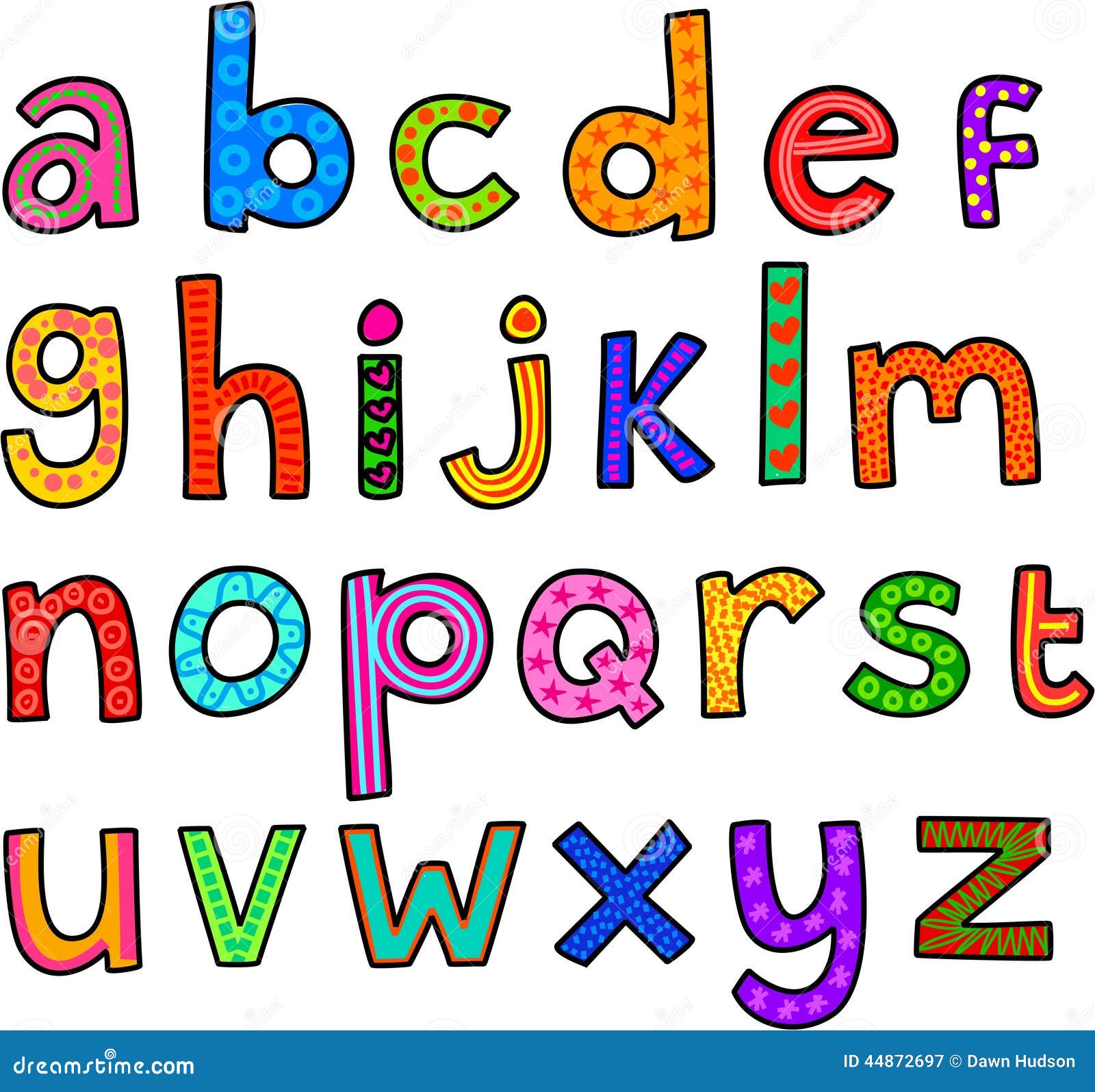 Whimsical Lowercase Alphabet Stock Illustration Illustration Of Text
