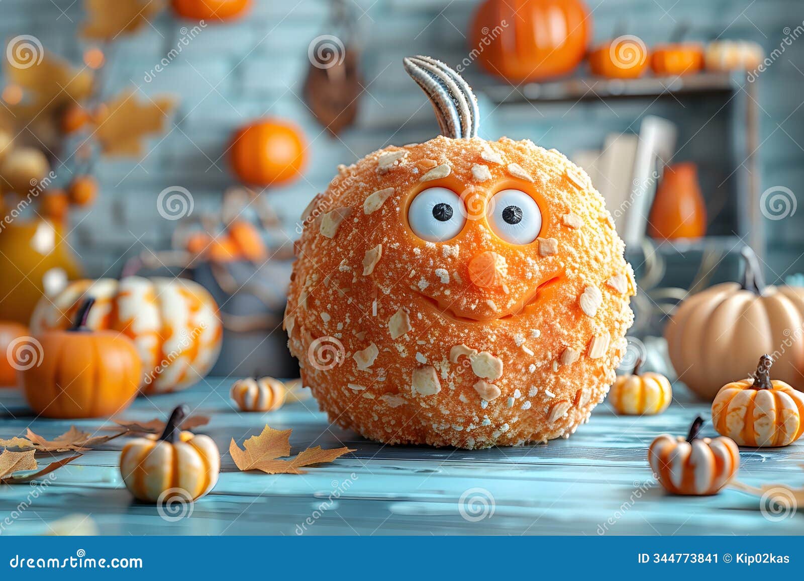 whimsical pumpkin display for fun autumn and halloween decor ideas generative ai