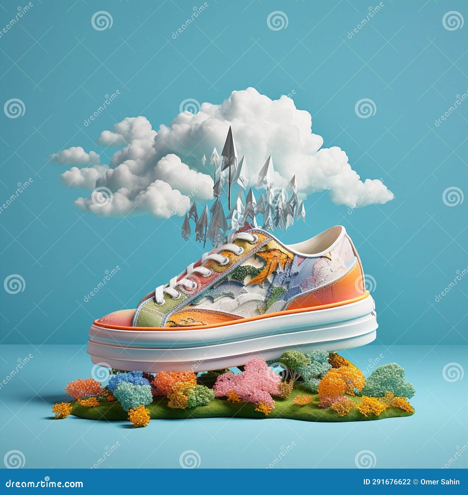 Whimsical Shoes Designed for Walking on Clouds Stock Photo Image of