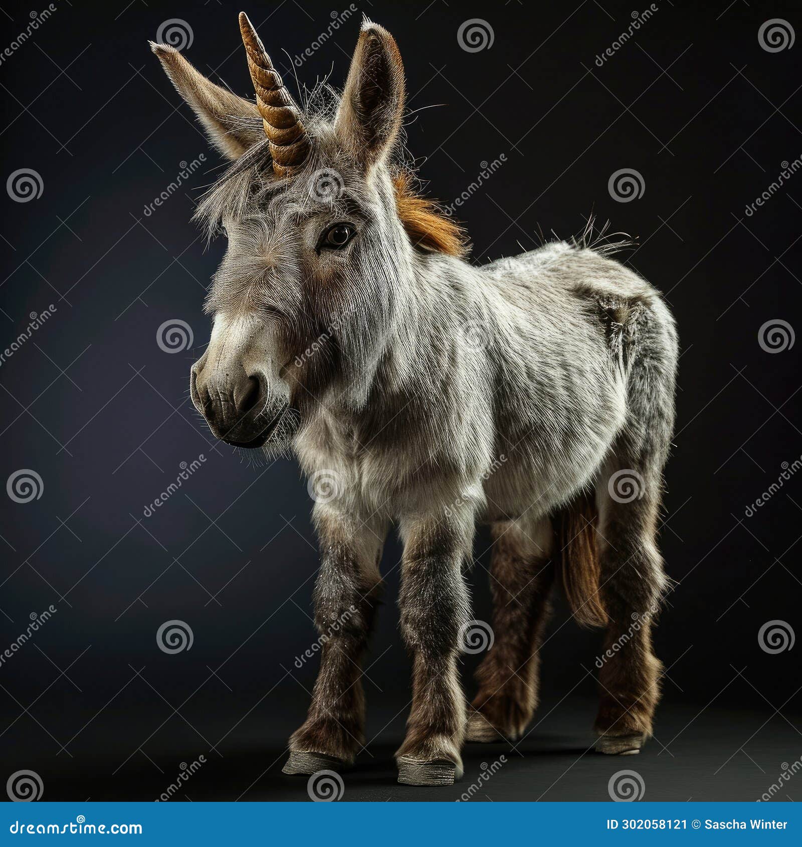 whimsical wonders: singular majesty of the dwarf unicorn donkey