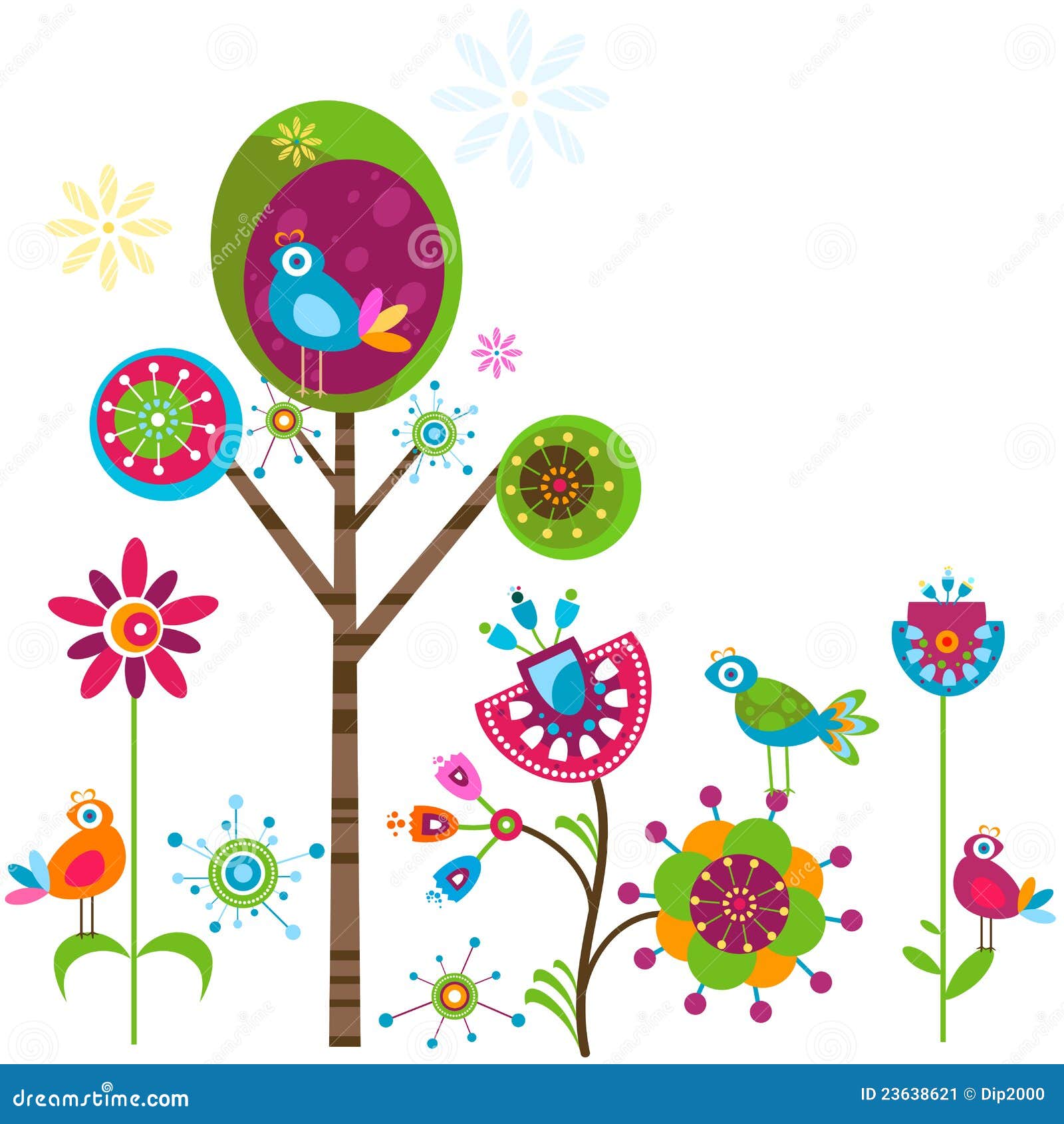 Whimsy flowers stock vector. Illustration of decoration - 23638621