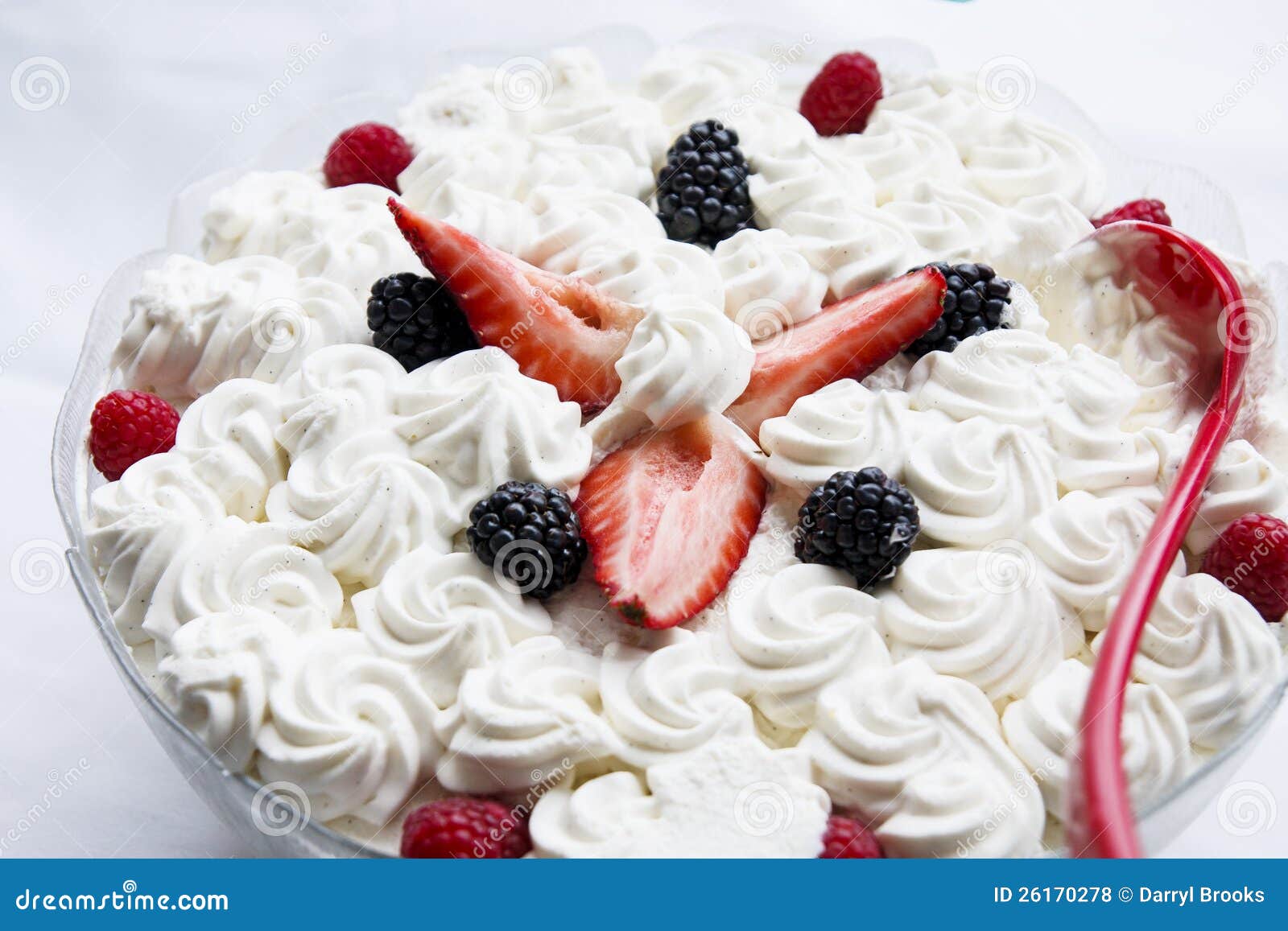 Whipped Cream with Berries stock photo. Image of blackberries 26170278