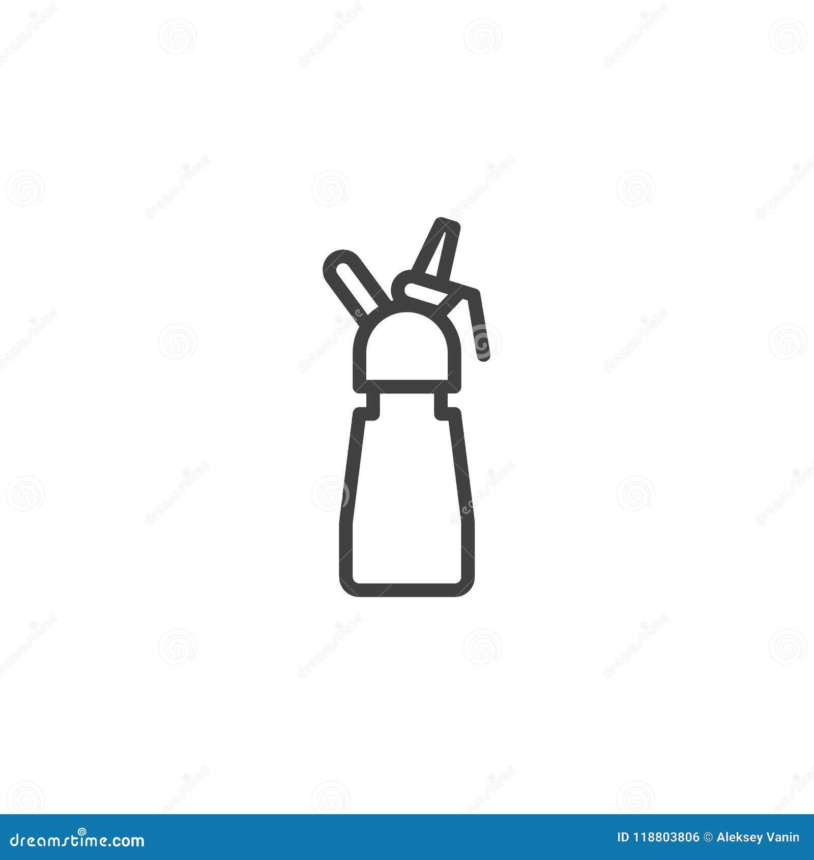 Whipped Cream Bottle Outline Icon Stock Vector