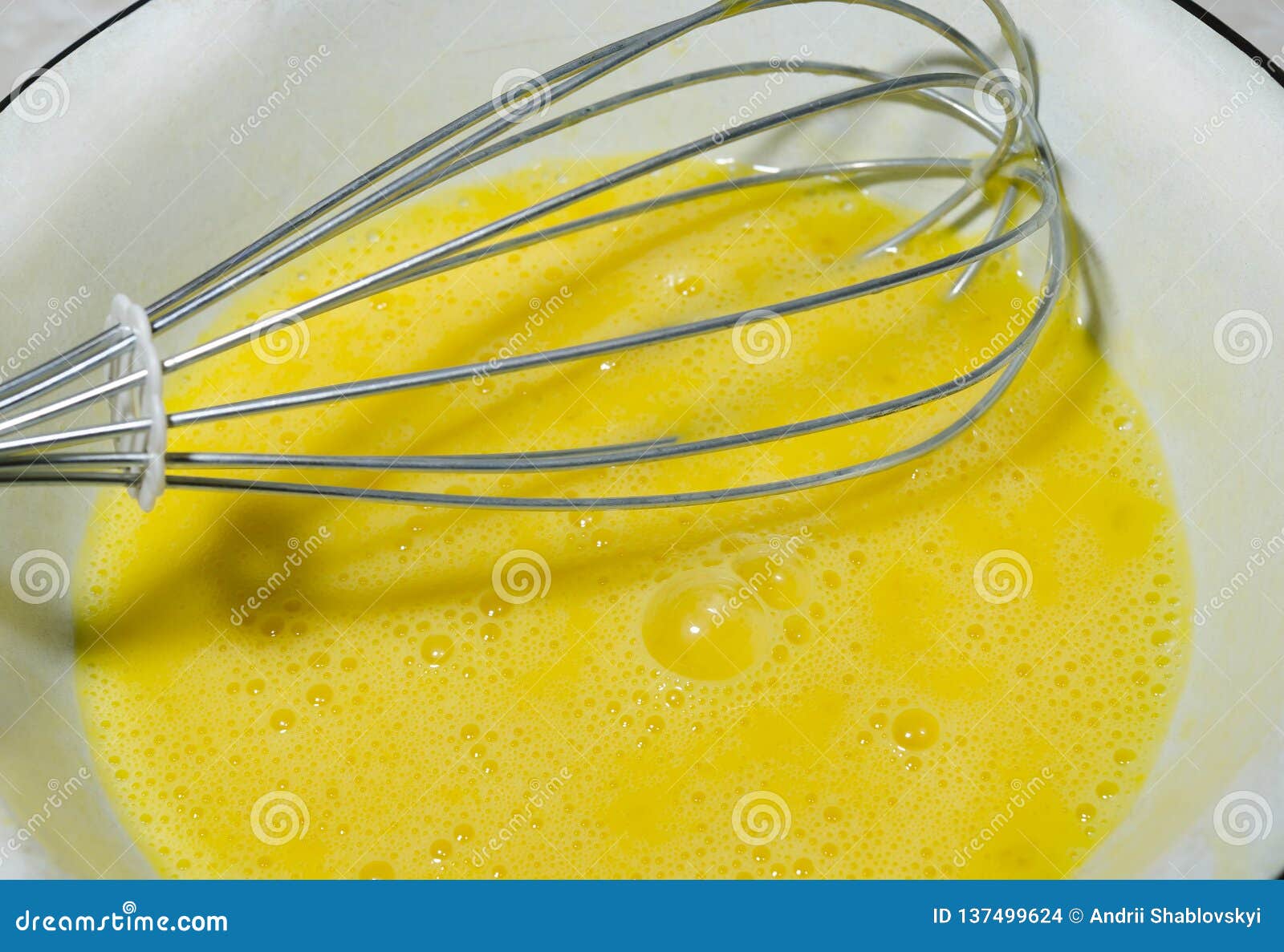 Whipped Egg Yolks in an Iron Bowl Stock Photo Image of preparation