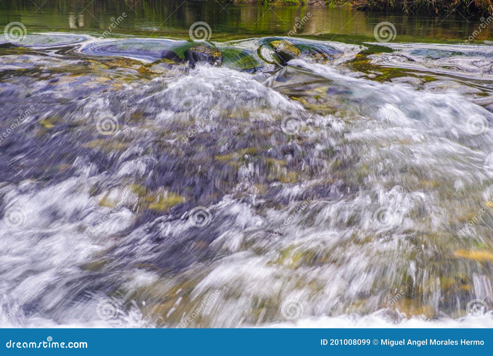 whirlpools and small waterfalls in o rosal, galicia spain